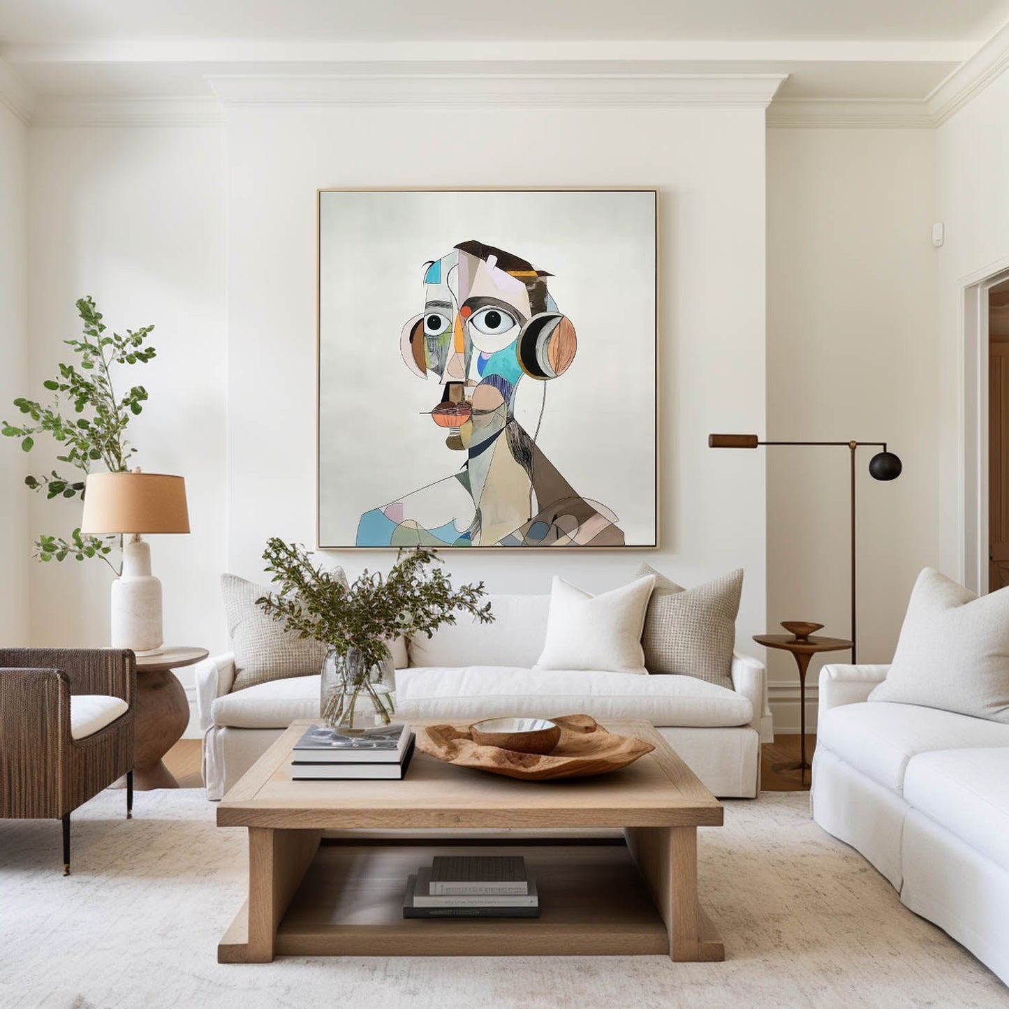 Colorful Modern Abstract Portrait Art for Contemporary Home Decor