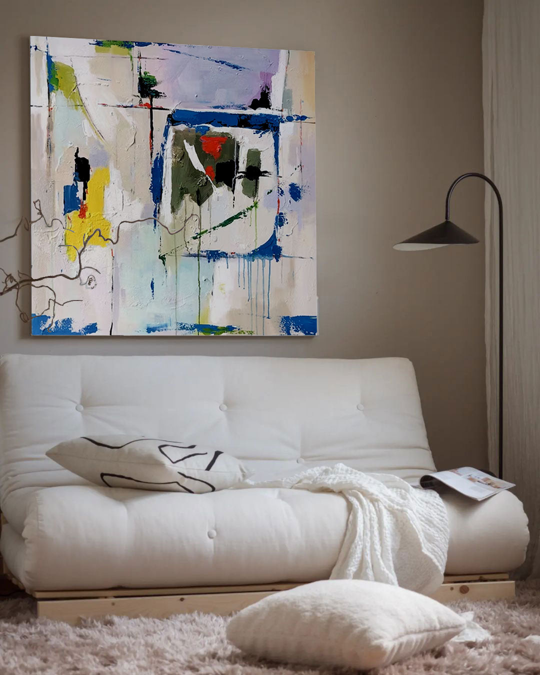 Colorful Abstract Oil Painting for Modern Home Décor