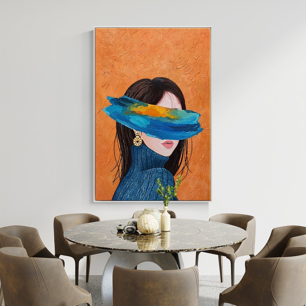Abstract Portrait with Colorful Brush Strokes and Modern Aesthetic