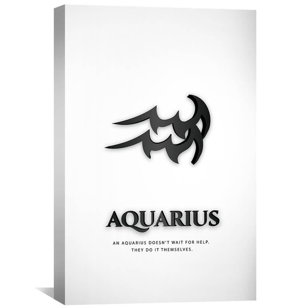 Aquarius Abstract Art - Modern Black Canvas Oil Painting for Home Décor