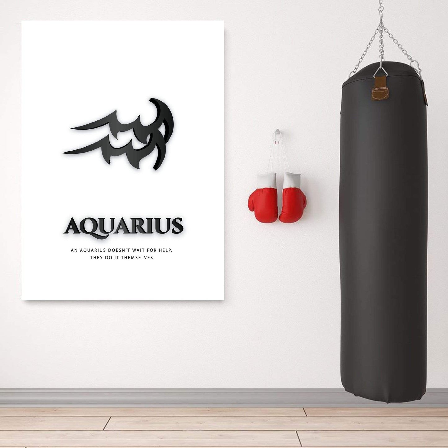 Aquarius Abstract Art - Modern Black Canvas Oil Painting for Home Décor