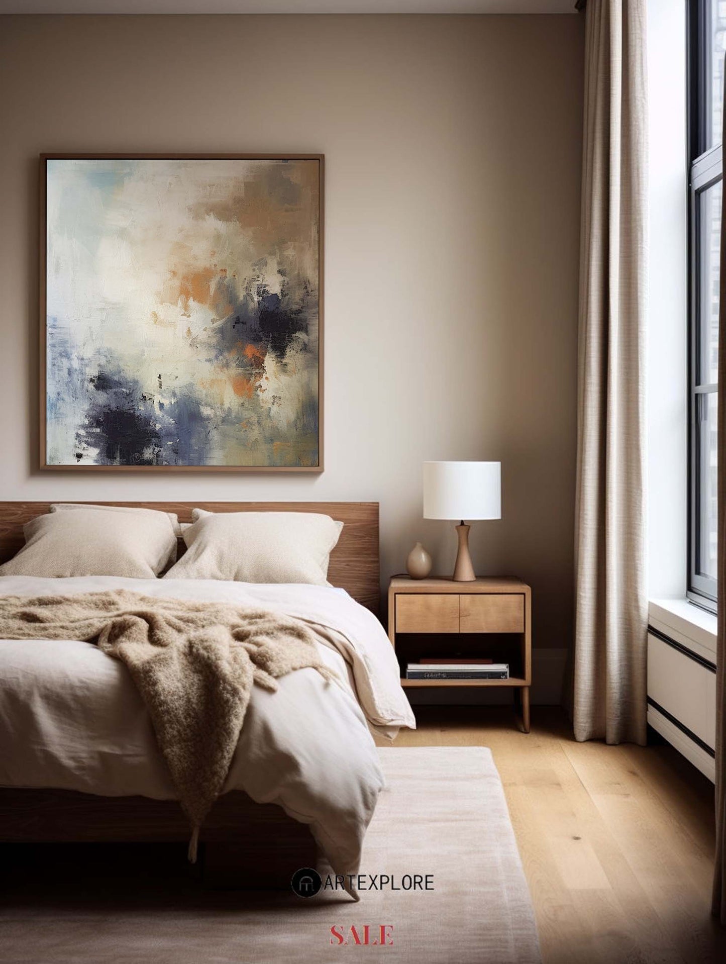 Contemporary Abstract Oil Painting for Modern Home Decor and Artistic Expression