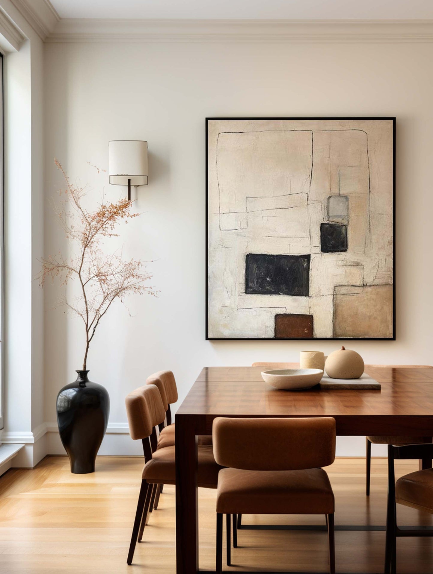 Contemporary Minimalist Abstract Oil Painting for Modern Home Décor