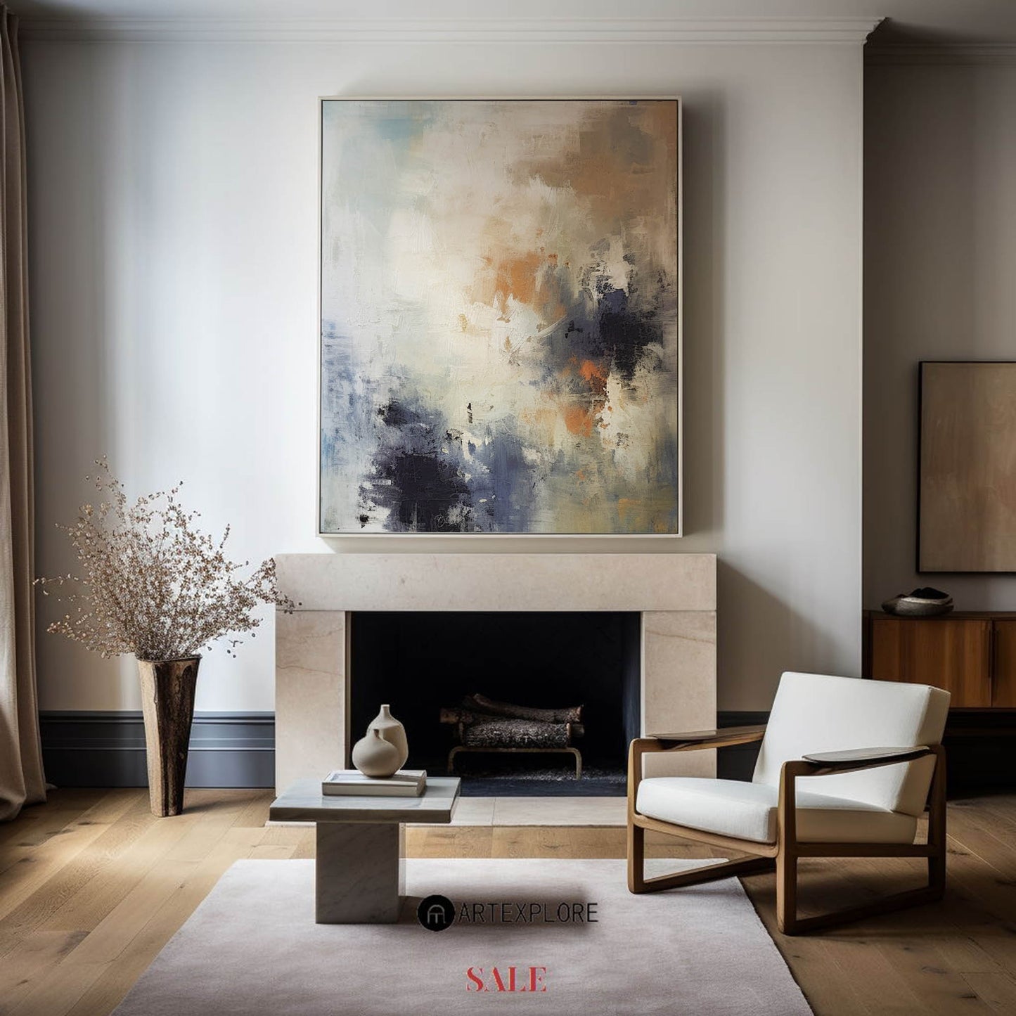 Contemporary Abstract Oil Painting for Modern Home Decor and Artistic Expression