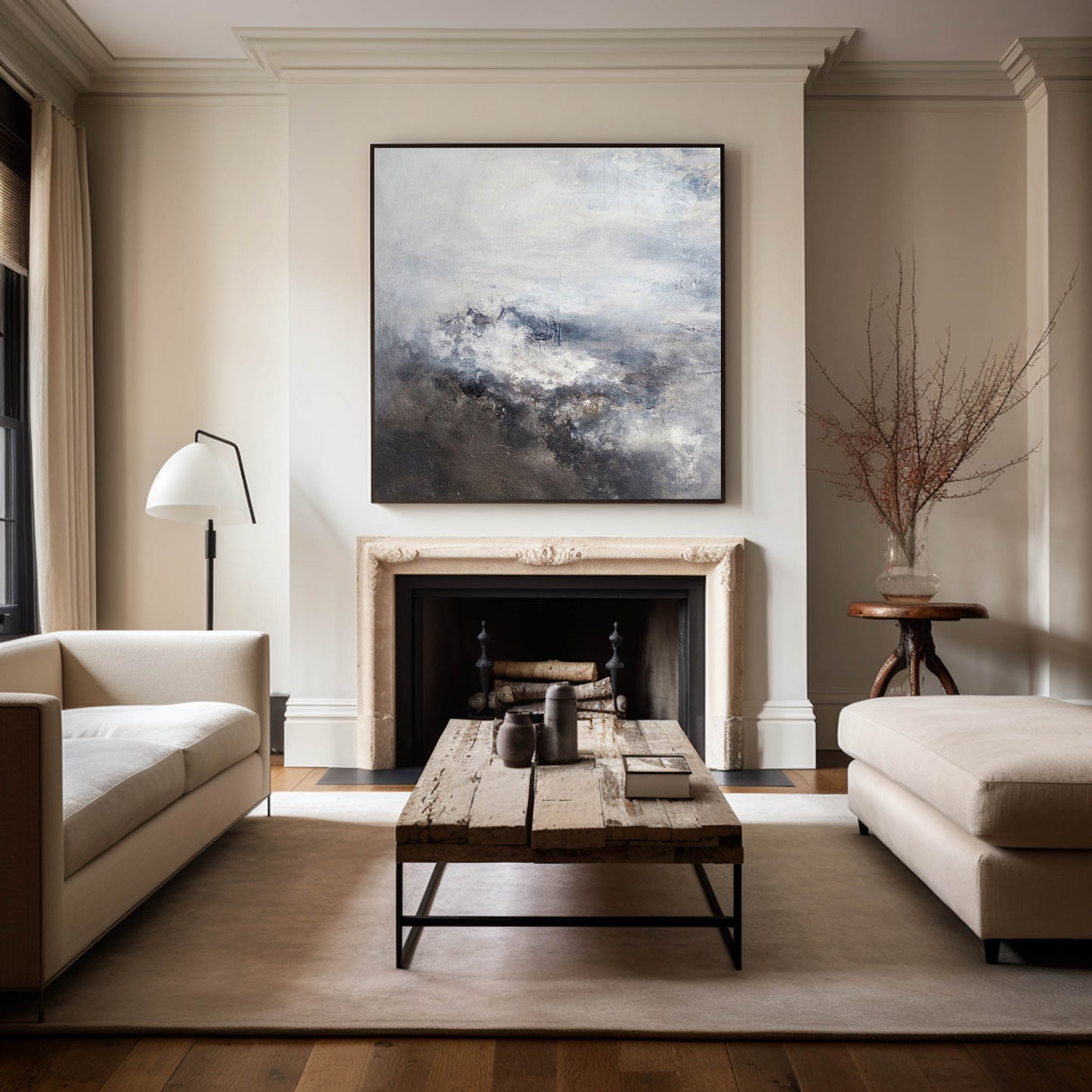 Contemporary Brown Abstract Oil Painting for Modern Home Decor