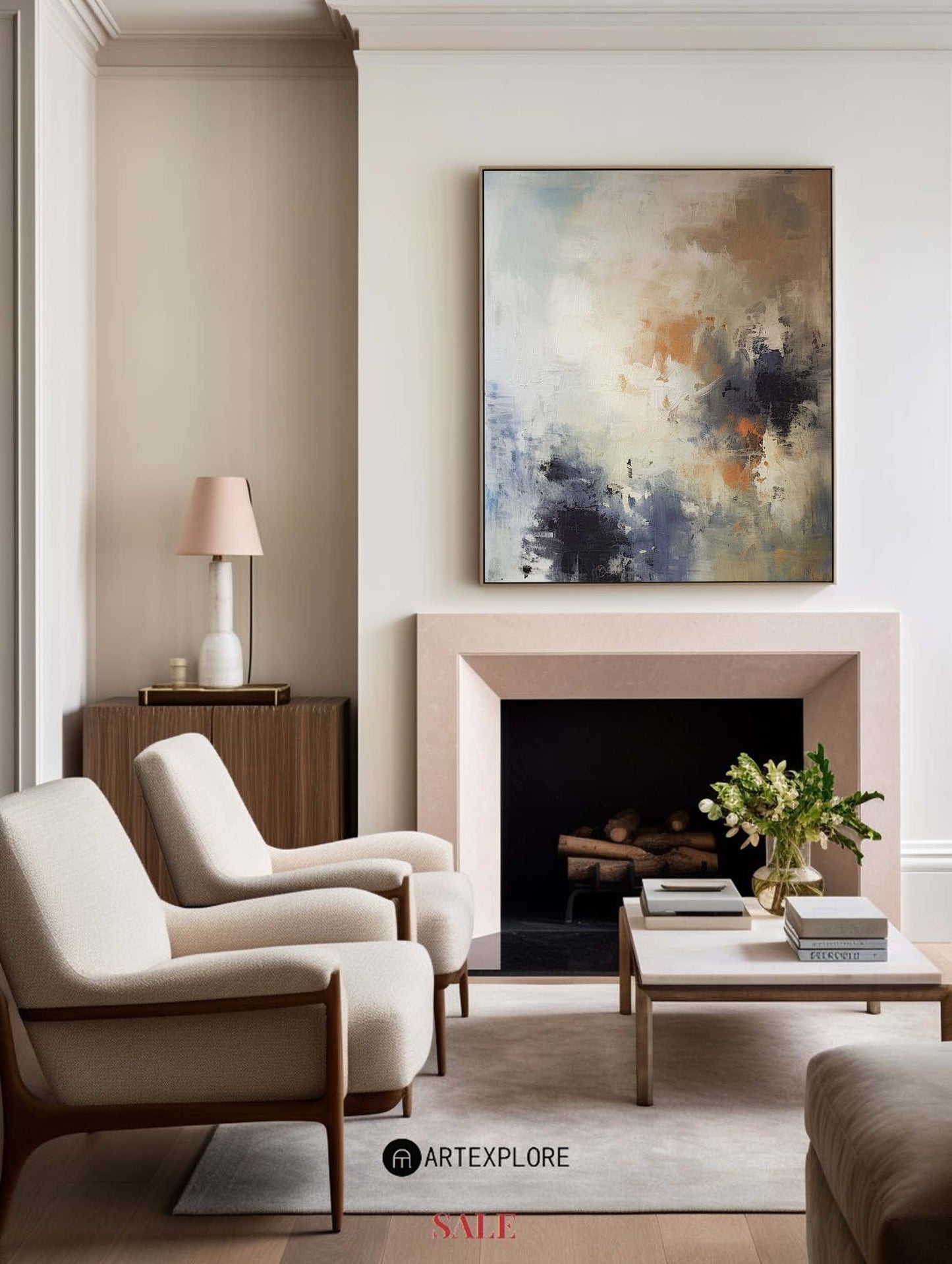 Contemporary Abstract Oil Painting for Modern Home Decor and Artistic Expression