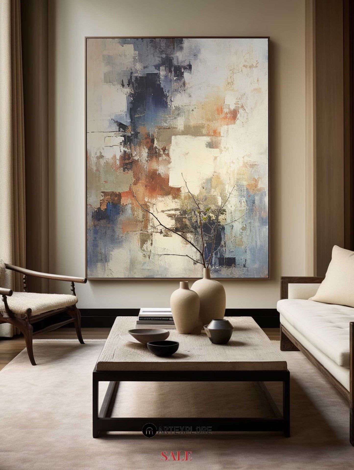 Contemporary Abstract Oil Painting for Modern Home Décor and Art Collection