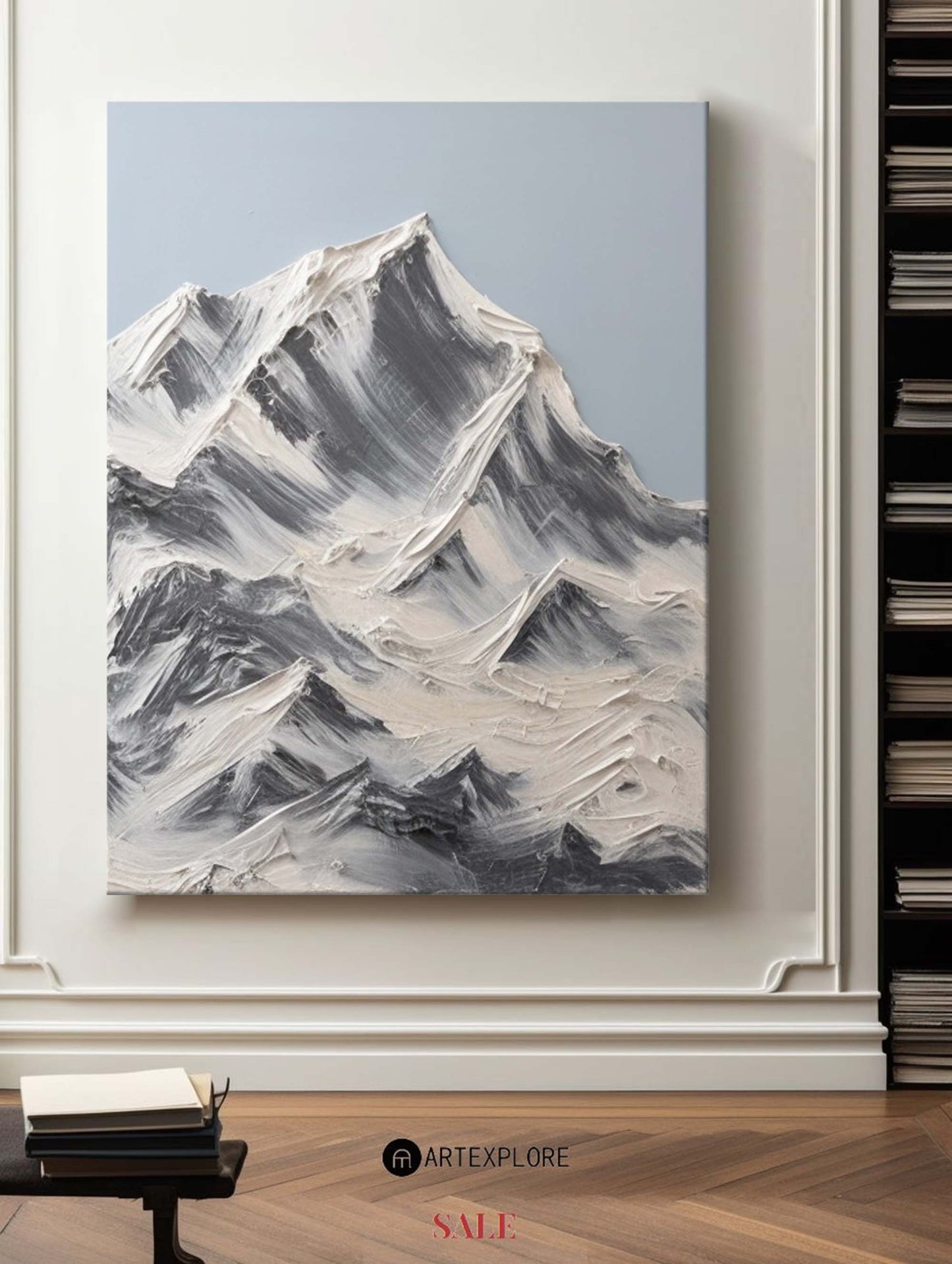 Contemporary Abstract Mountain Oil Painting for Modern Decor