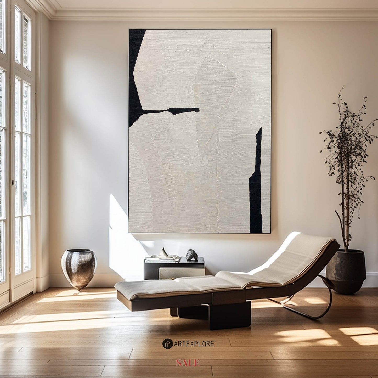 Contemporary Monochrome Abstract Art for Modern Home Decor