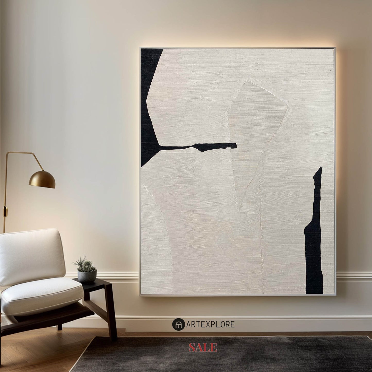 Contemporary Monochrome Abstract Art for Modern Home Decor