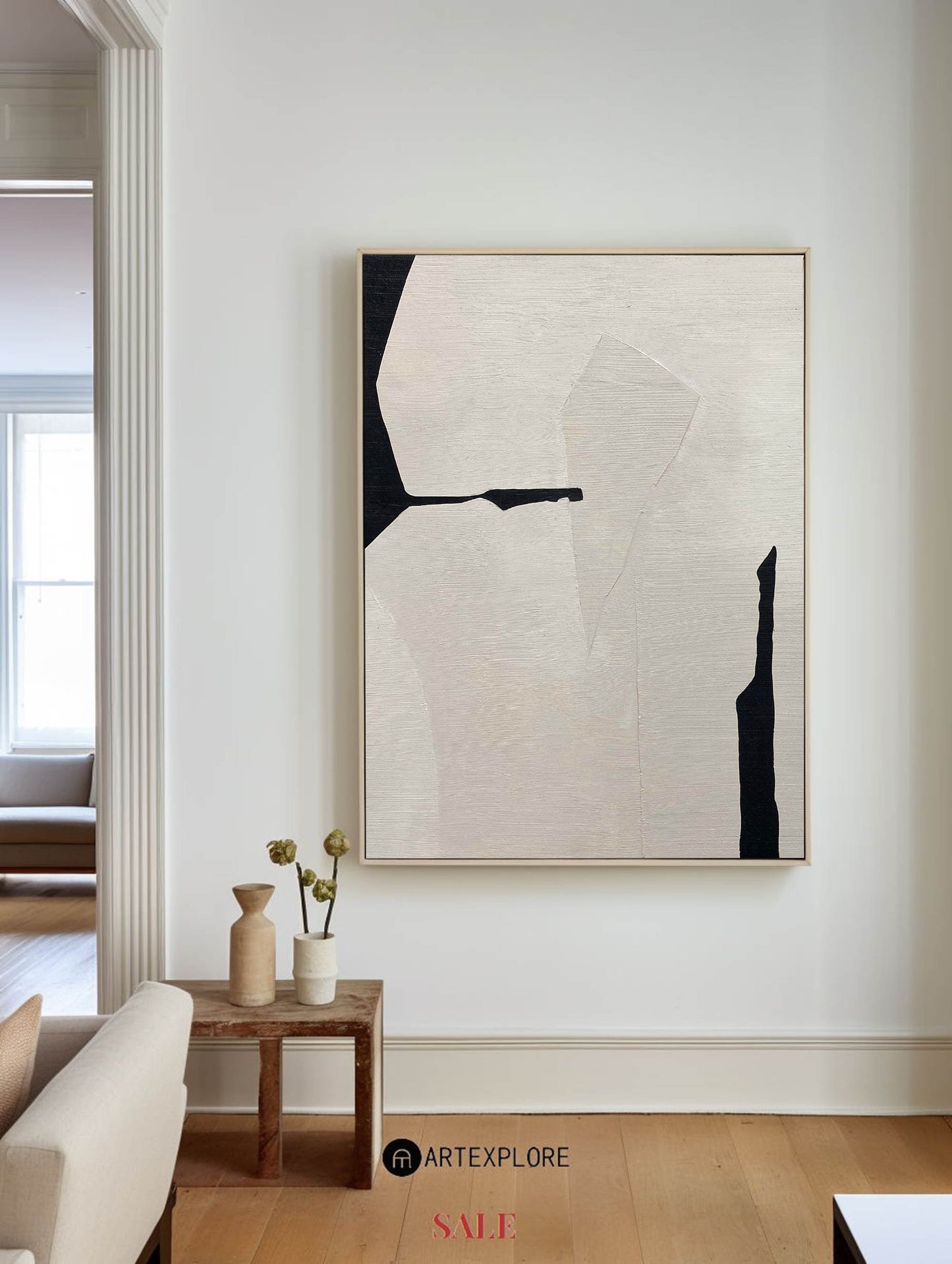 Contemporary Monochrome Abstract Art for Modern Home Decor