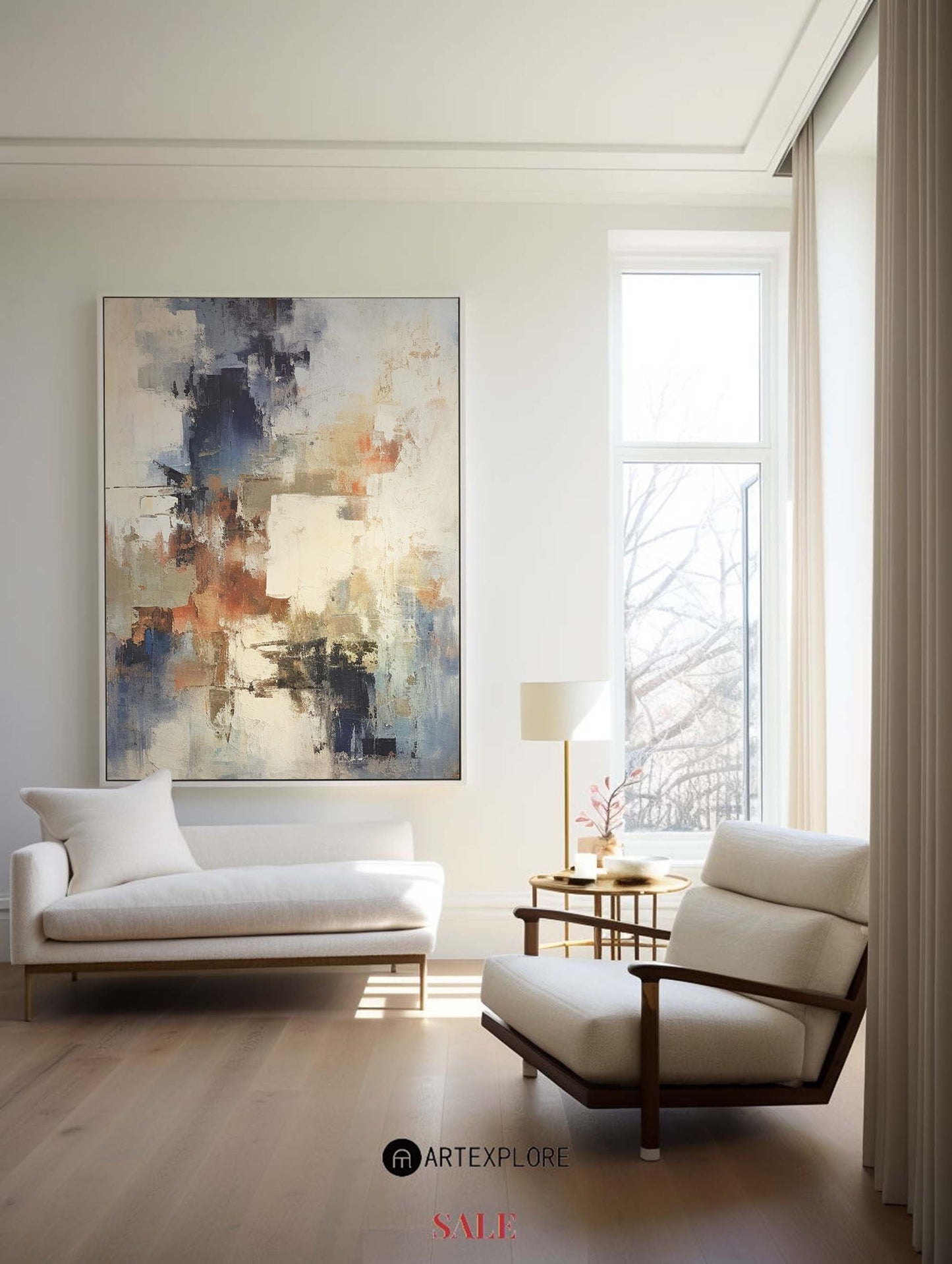 Contemporary Abstract Oil Painting for Modern Home Décor and Art Collection