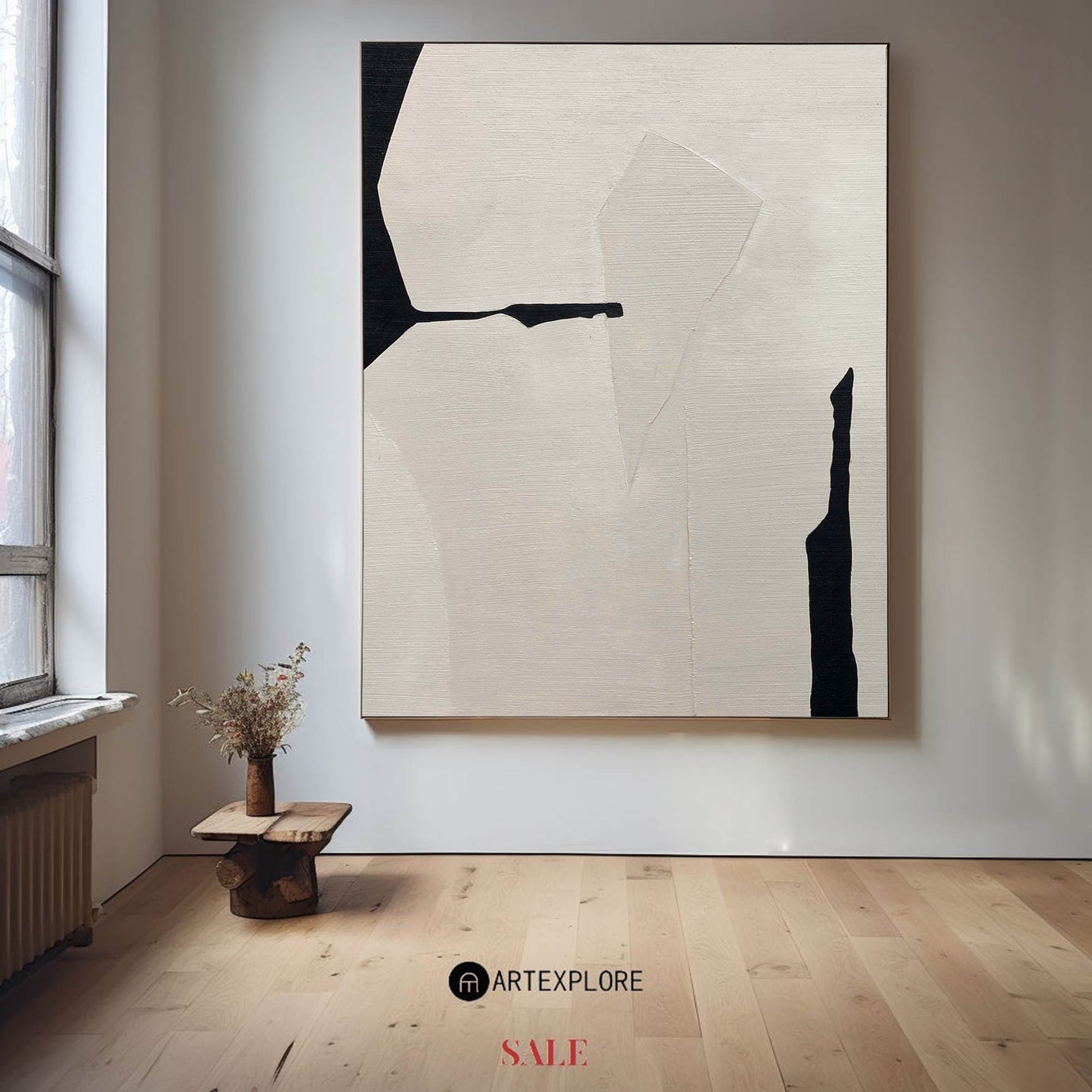 Contemporary Monochrome Abstract Art for Modern Home Decor
