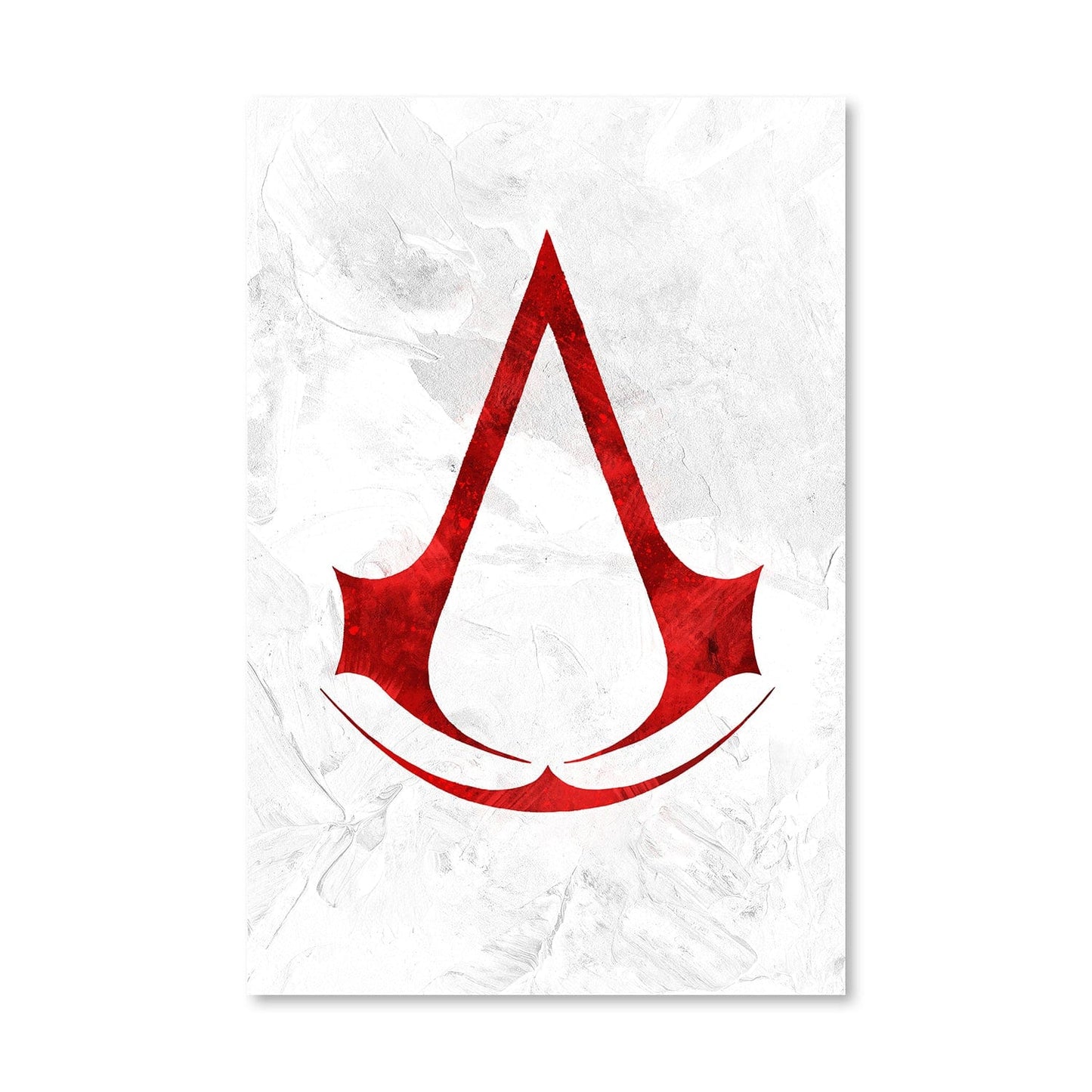 Minimalist Red and White Assassin's Creed Canvas Art for Home Decor