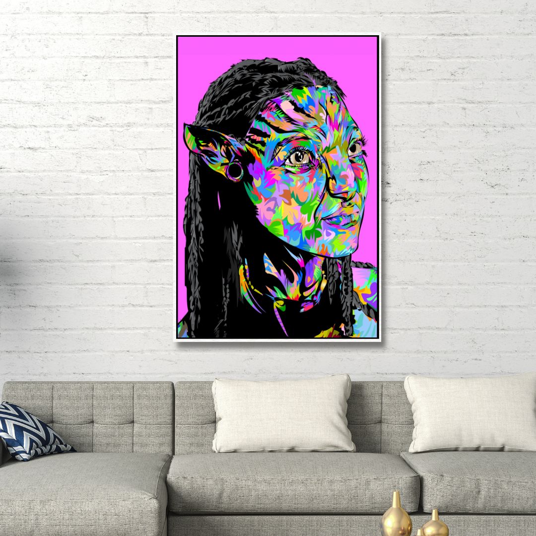 Colorful Pop Art Portrait of an Avatar Character in Bold Abstract Style