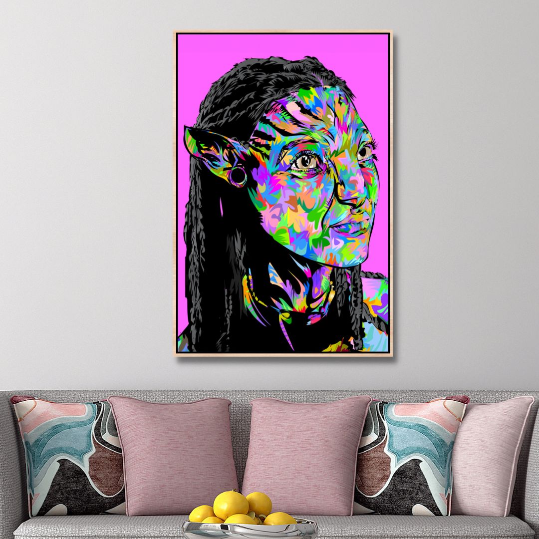 Colorful Pop Art Portrait of an Avatar Character in Bold Abstract Style