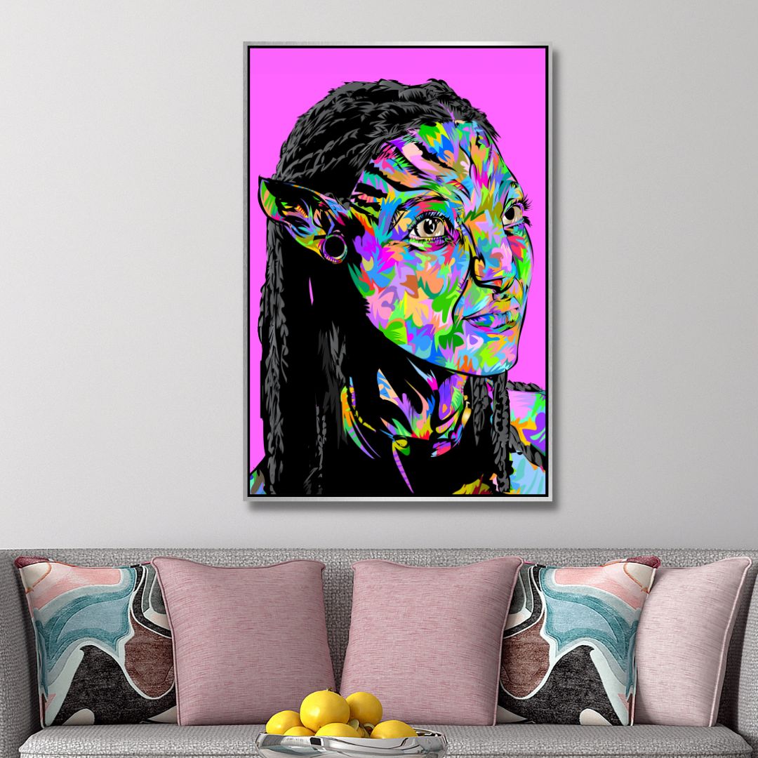 Colorful Pop Art Portrait of an Avatar Character in Bold Abstract Style