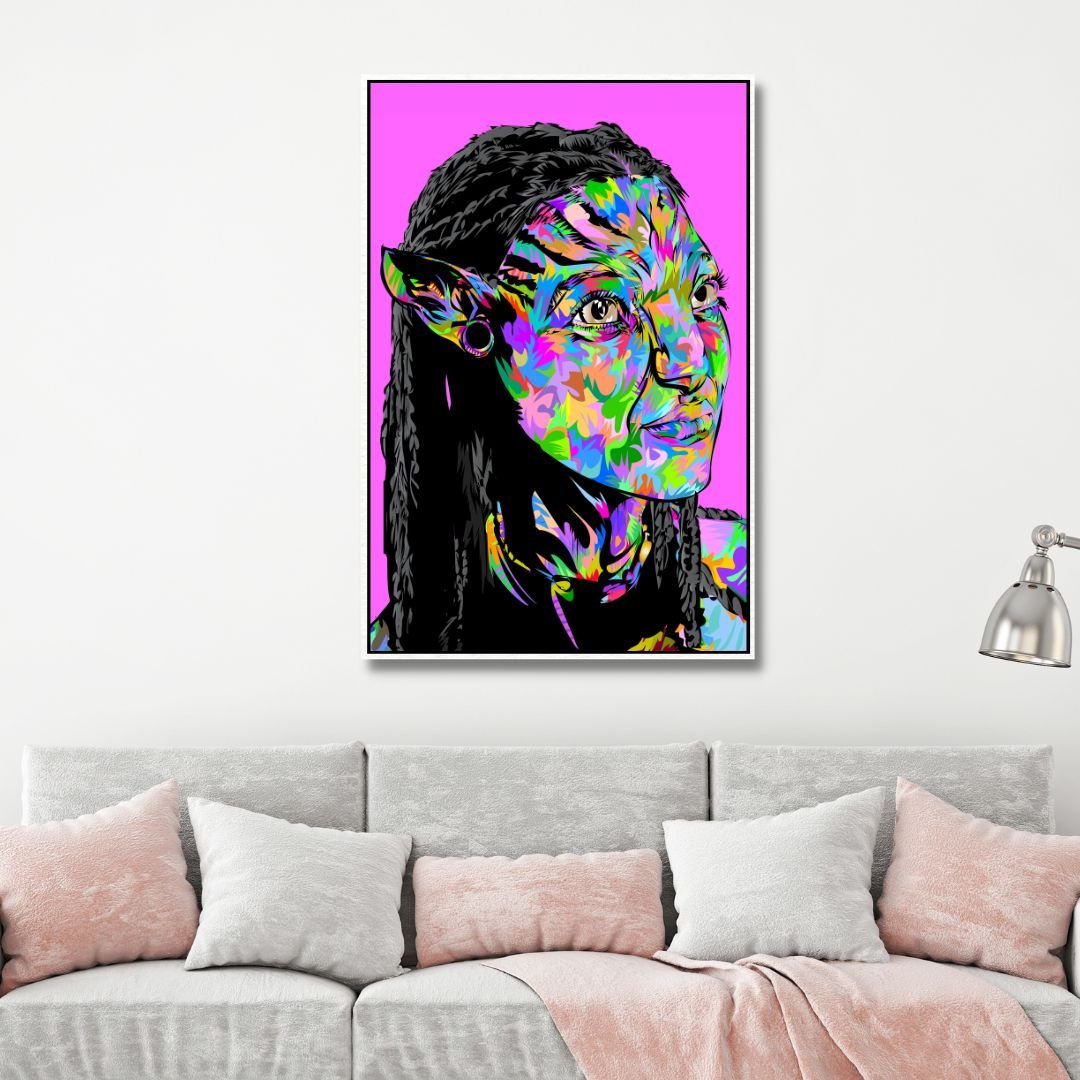 Colorful Pop Art Portrait of an Avatar Character in Bold Abstract Style