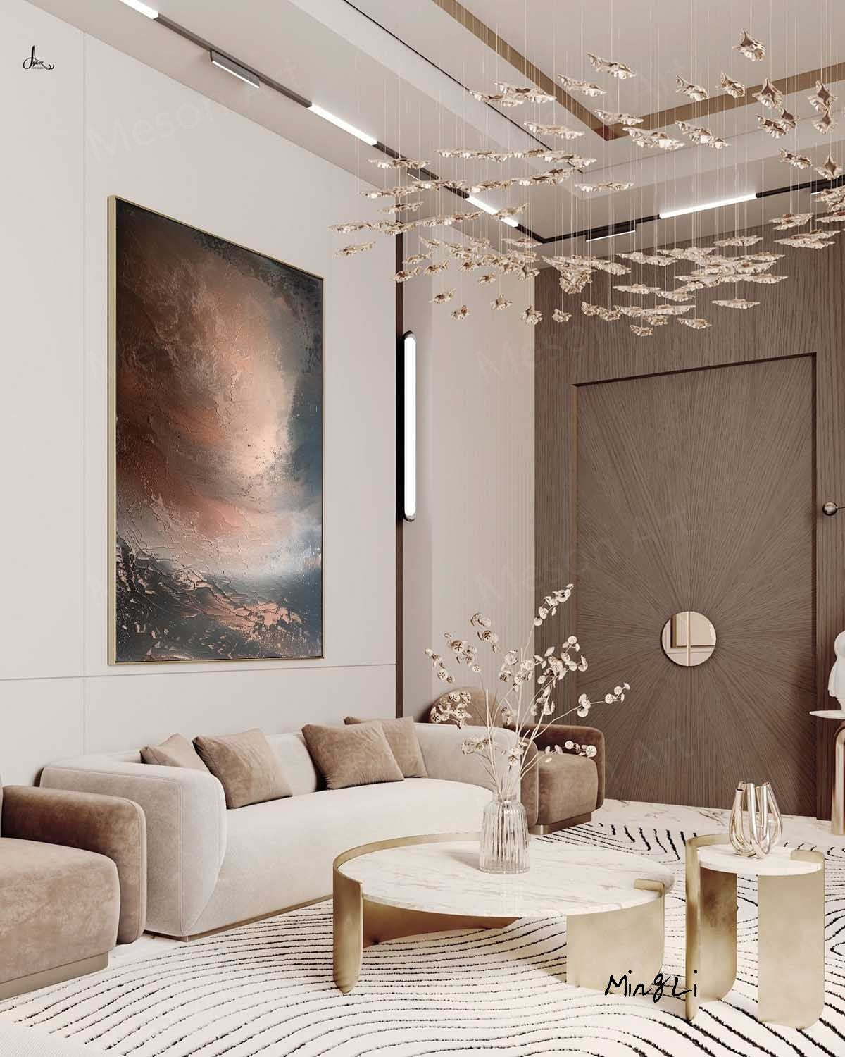 Abstract Wabi-Sabi Oil Painting for Modern Wall Decor
