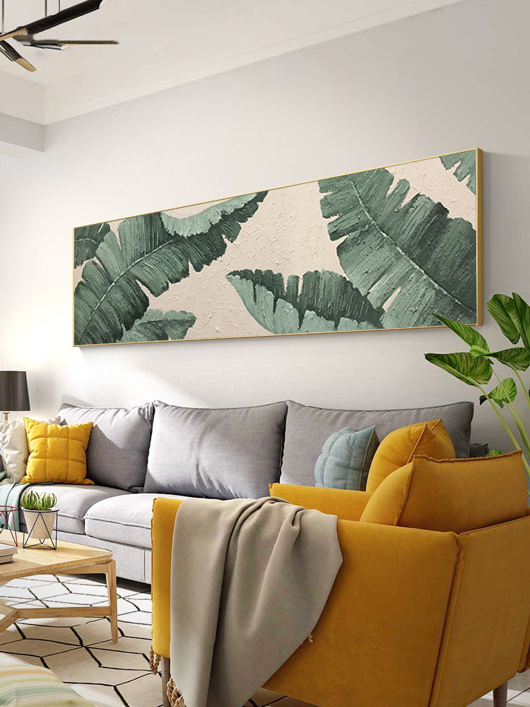 Long Palm Leaves Accent California Style Oil Painting