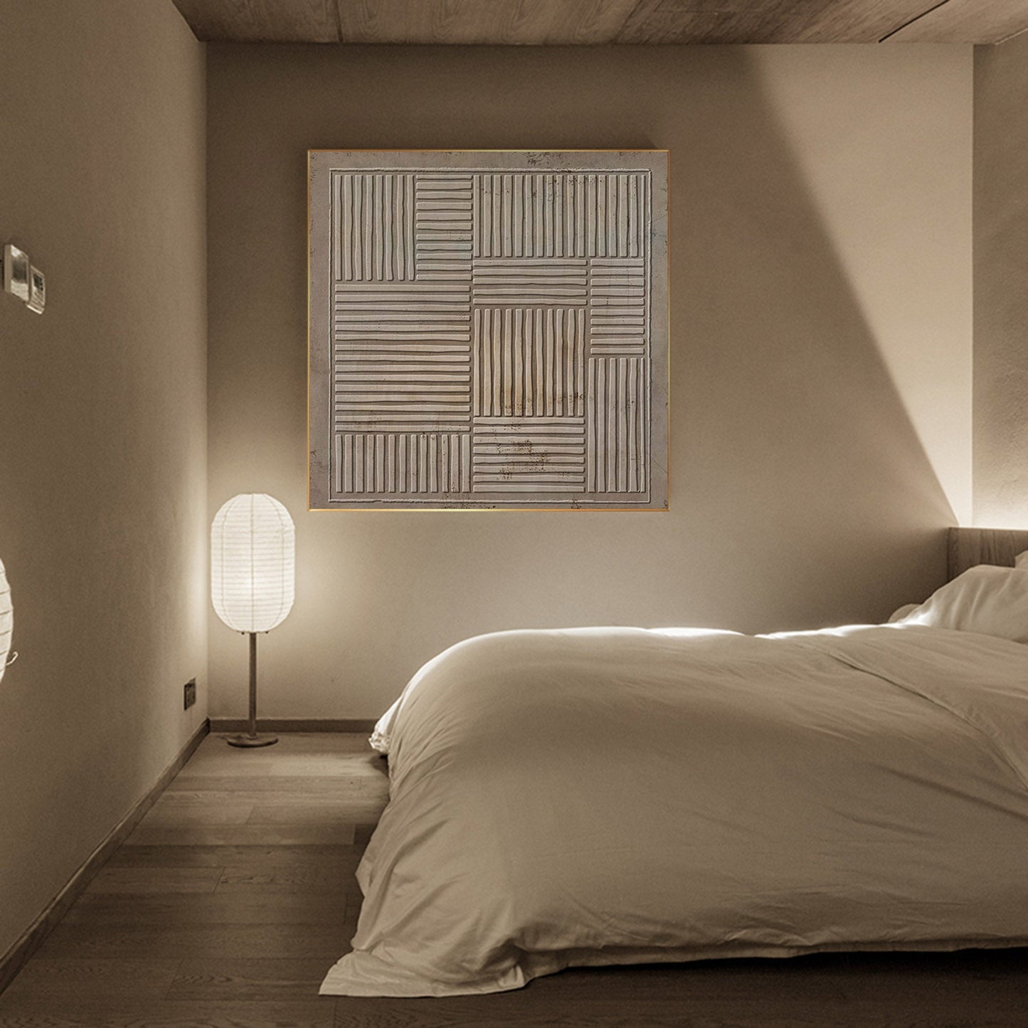 Elegant Wabi-Sabi Oil Painting for Modern Minimalist Wall Art Decor