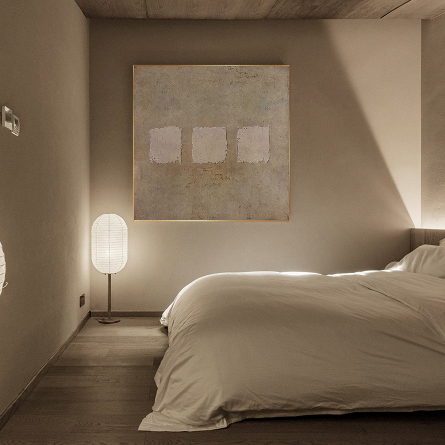 Minimalist Wabi-Sabi Oil Painting for Modern Interior Decor