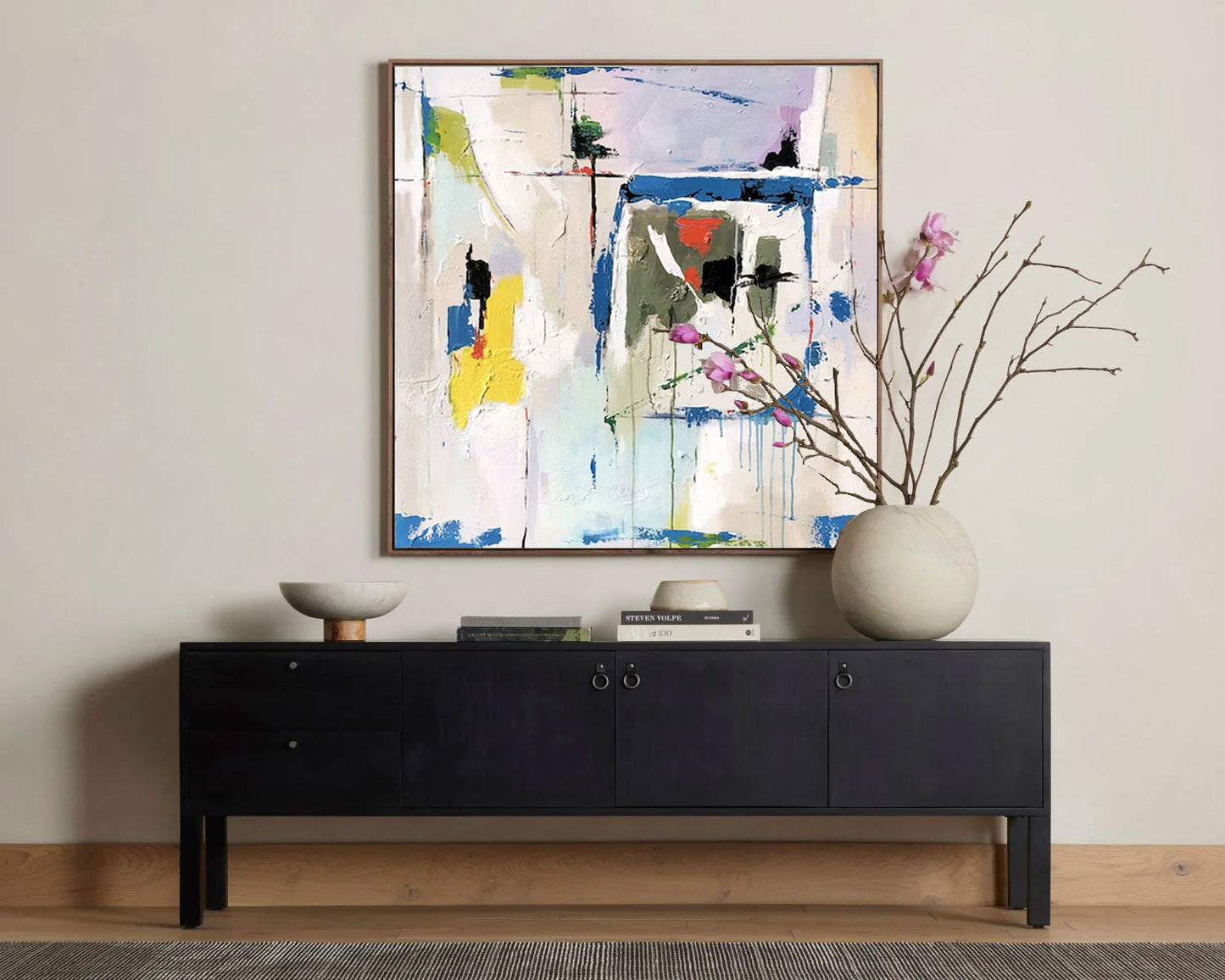 Colorful Abstract Oil Painting for Modern Home Décor