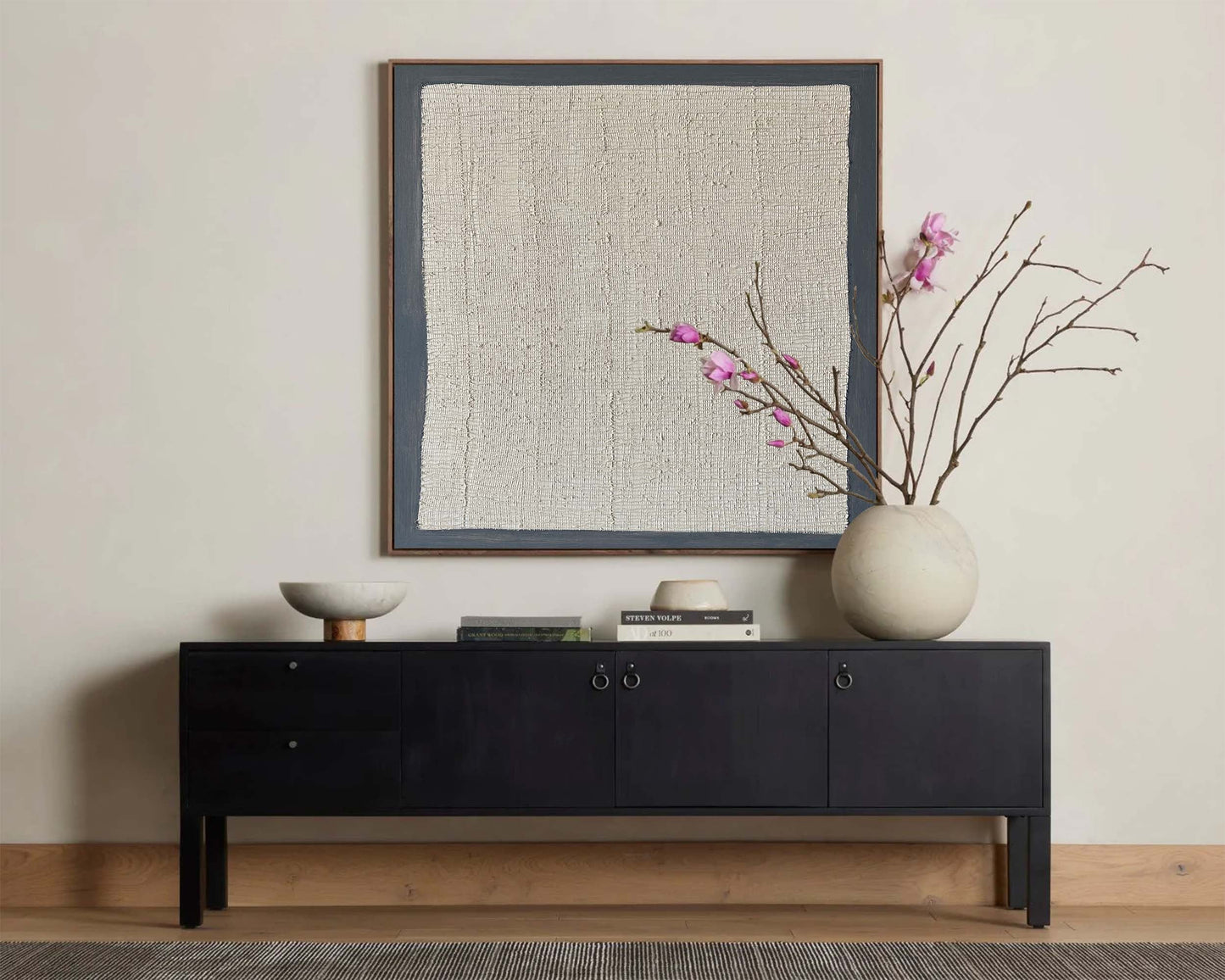 Elegant Minimalist White Texture Oil Painting for Modern Home Decor