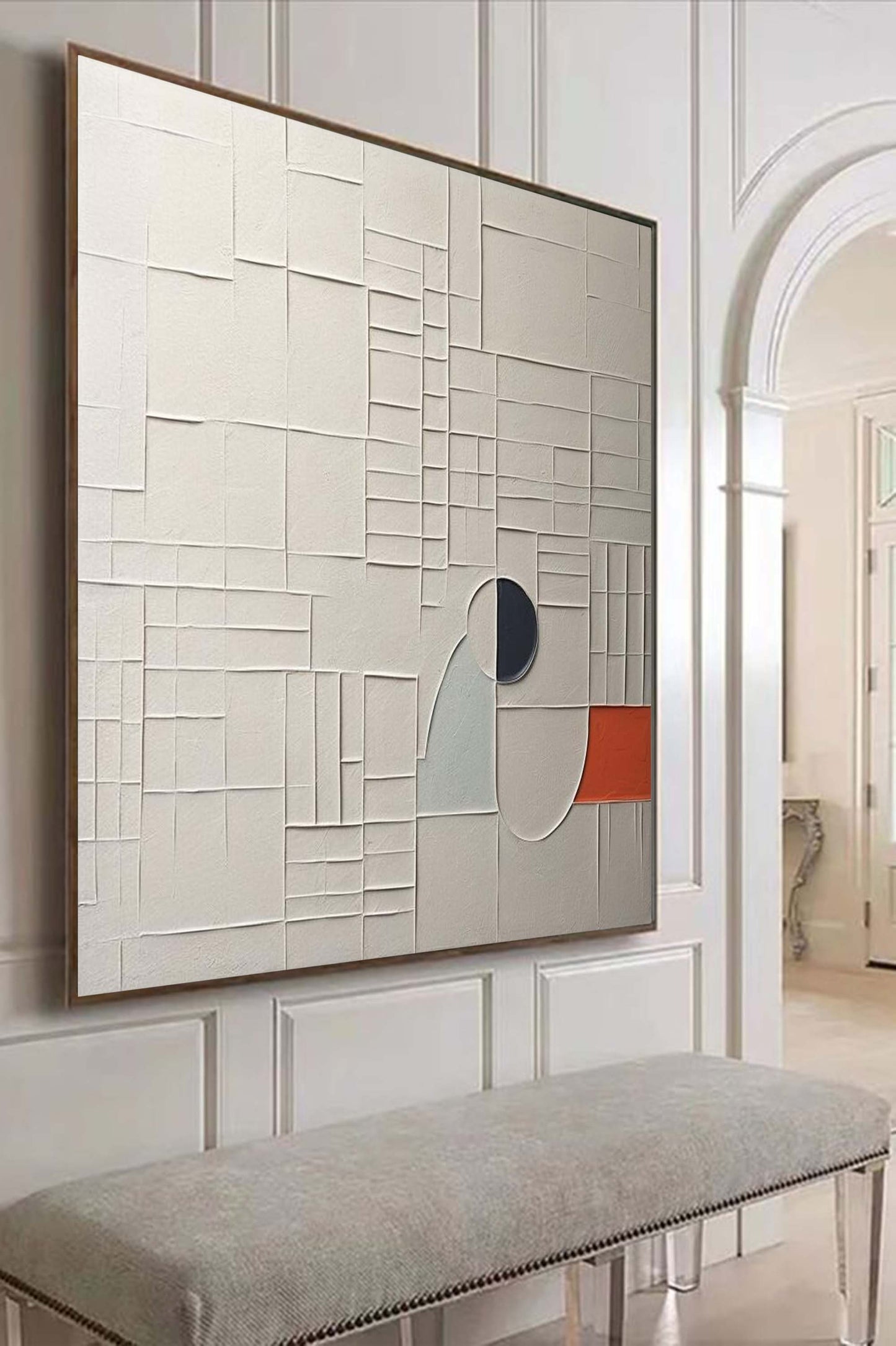 Abstract Textured Oil Painting with Modern Minimalist Design