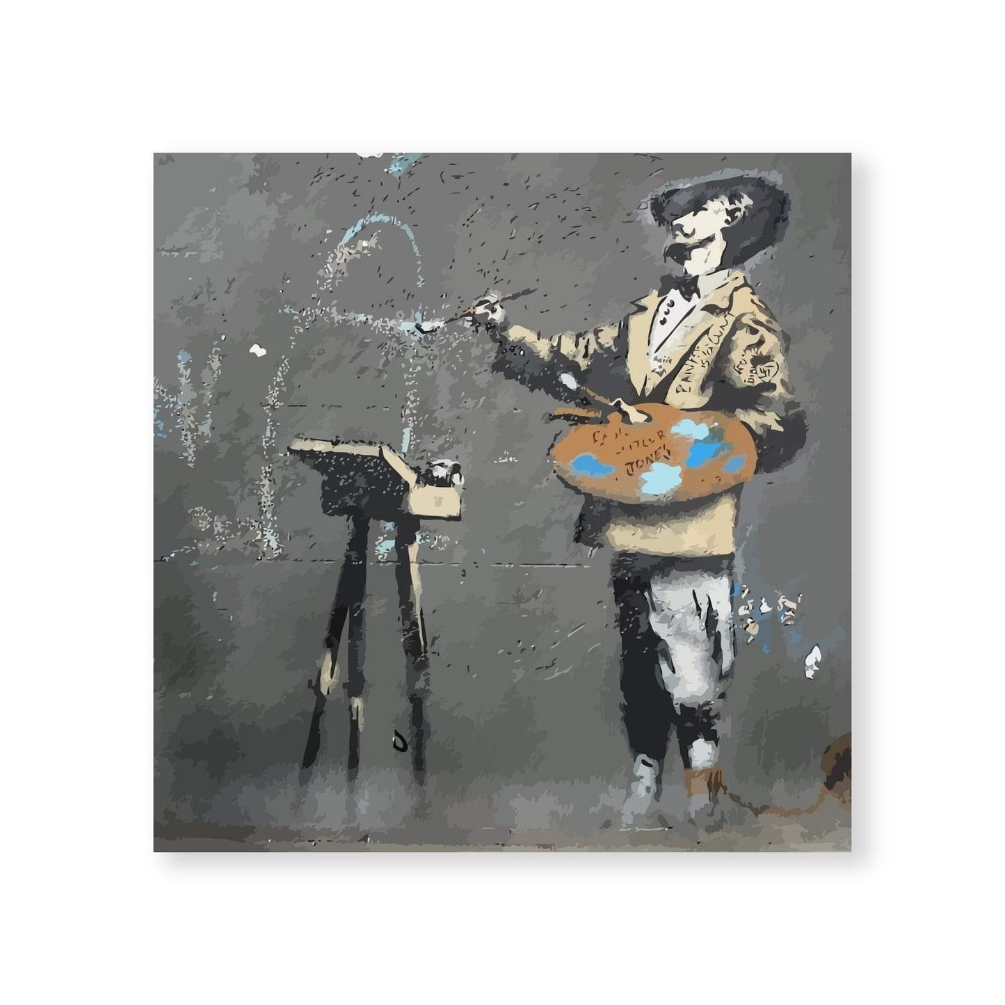Charming Oil Painting of a French Painter at Work - Modern Abstract Art