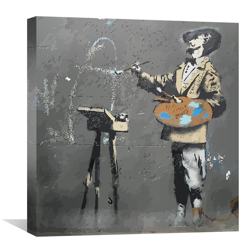 Charming Oil Painting of a French Painter at Work - Modern Abstract Art