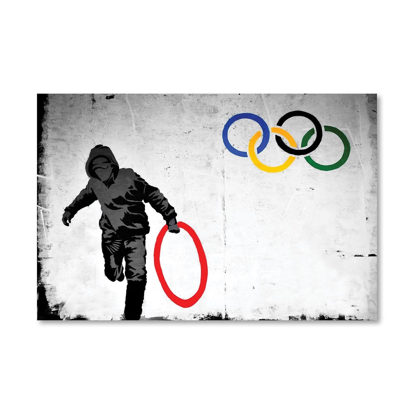 Urban Art Banksy Inspired Olympic Rings Looter Oil Painting