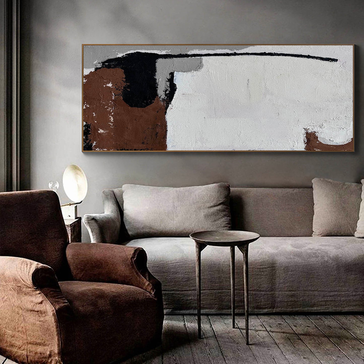 Contemporary Abstract Oil Painting with Bold Colors and Textured Design