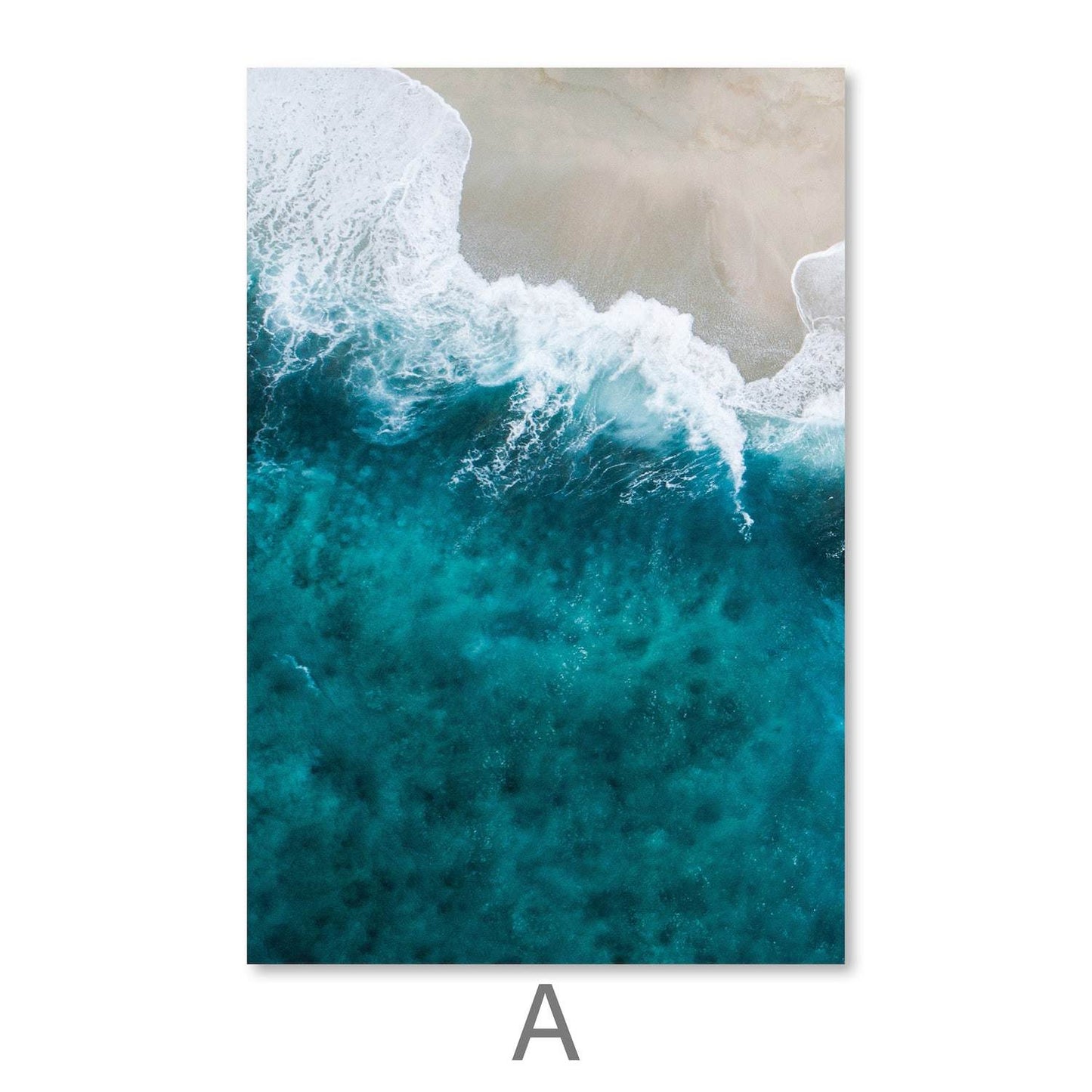 Tranquil Ocean Waves Oil Painting for Serene Beach Home Decor