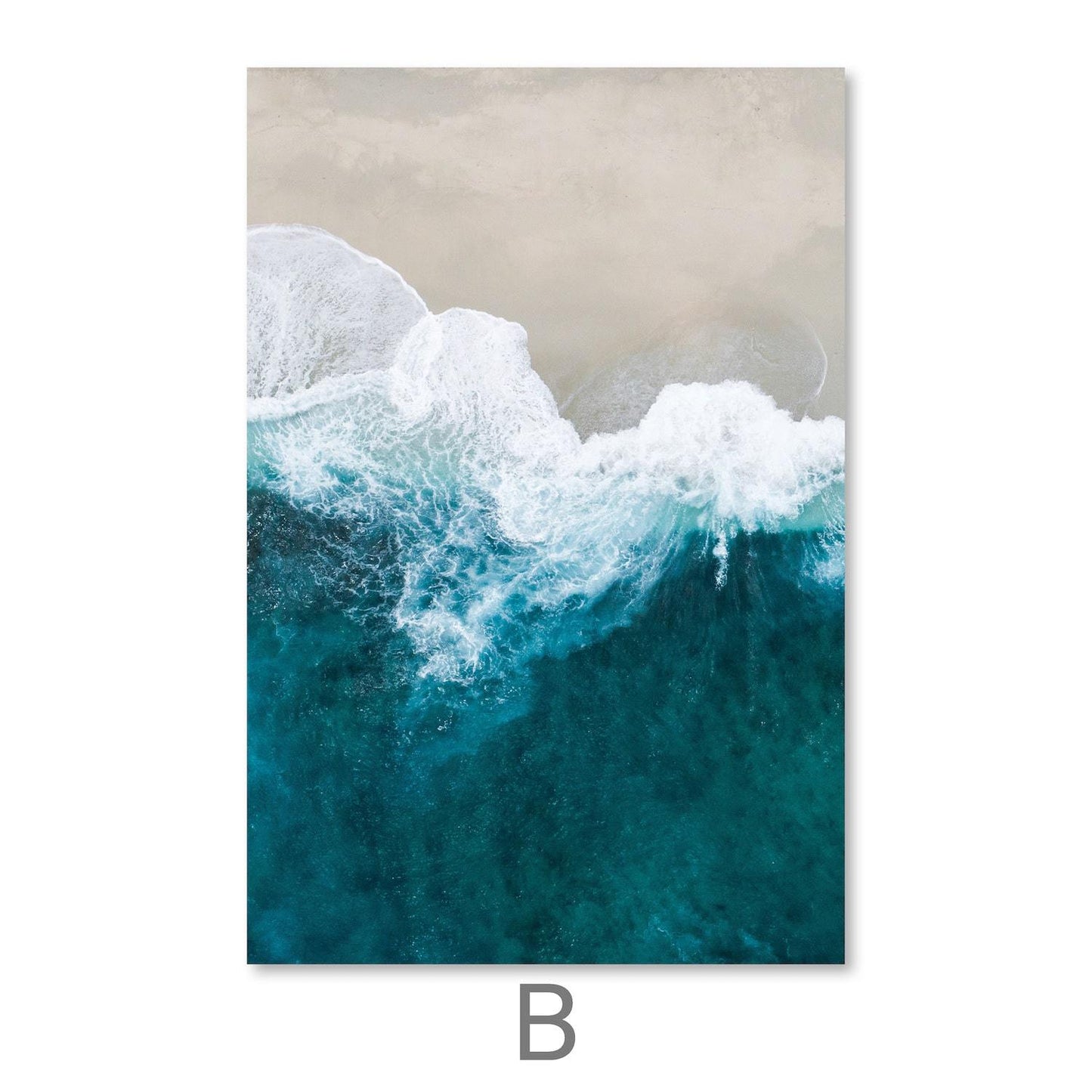 Tranquil Ocean Waves Oil Painting for Serene Beach Home Decor