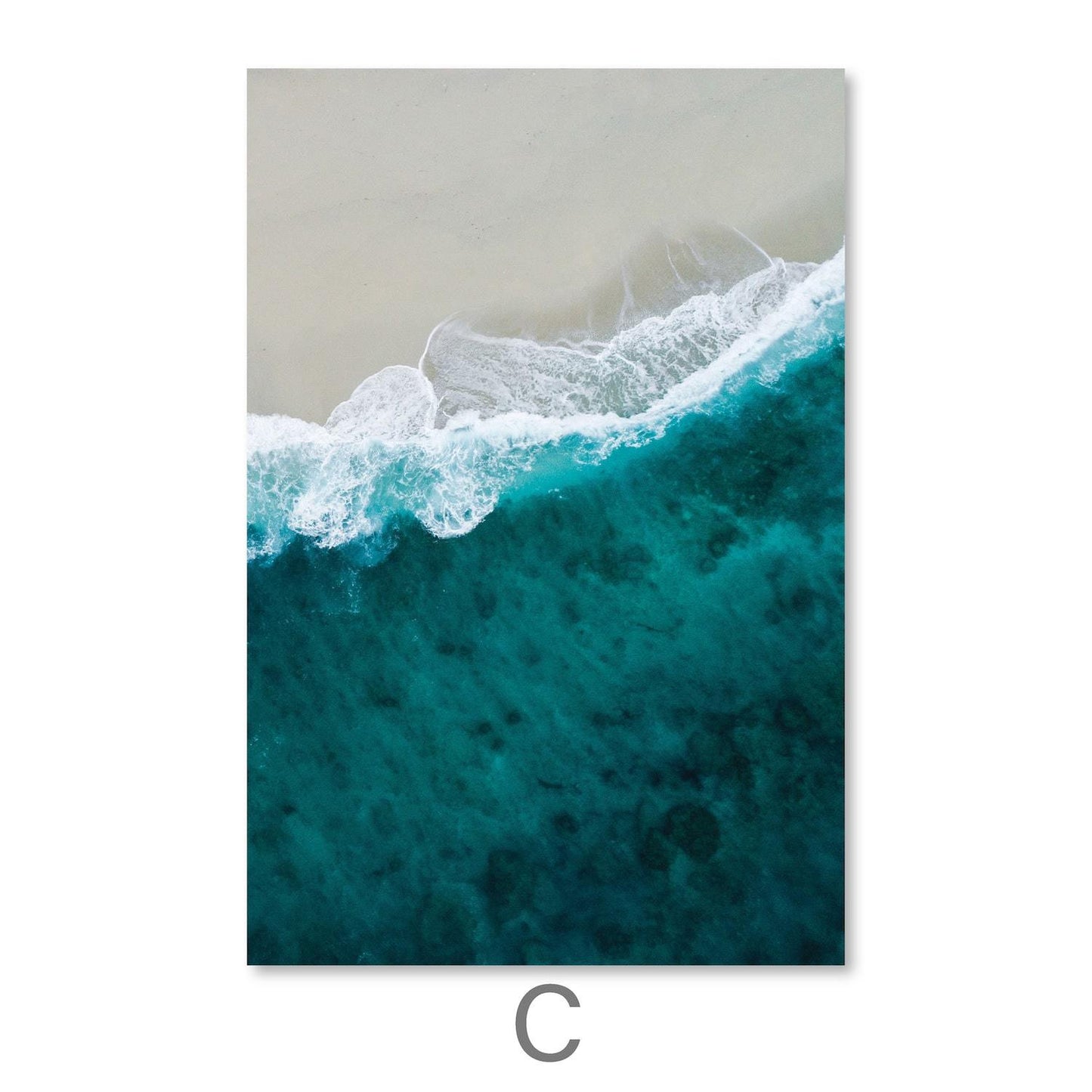 Tranquil Ocean Waves Oil Painting for Serene Beach Home Decor