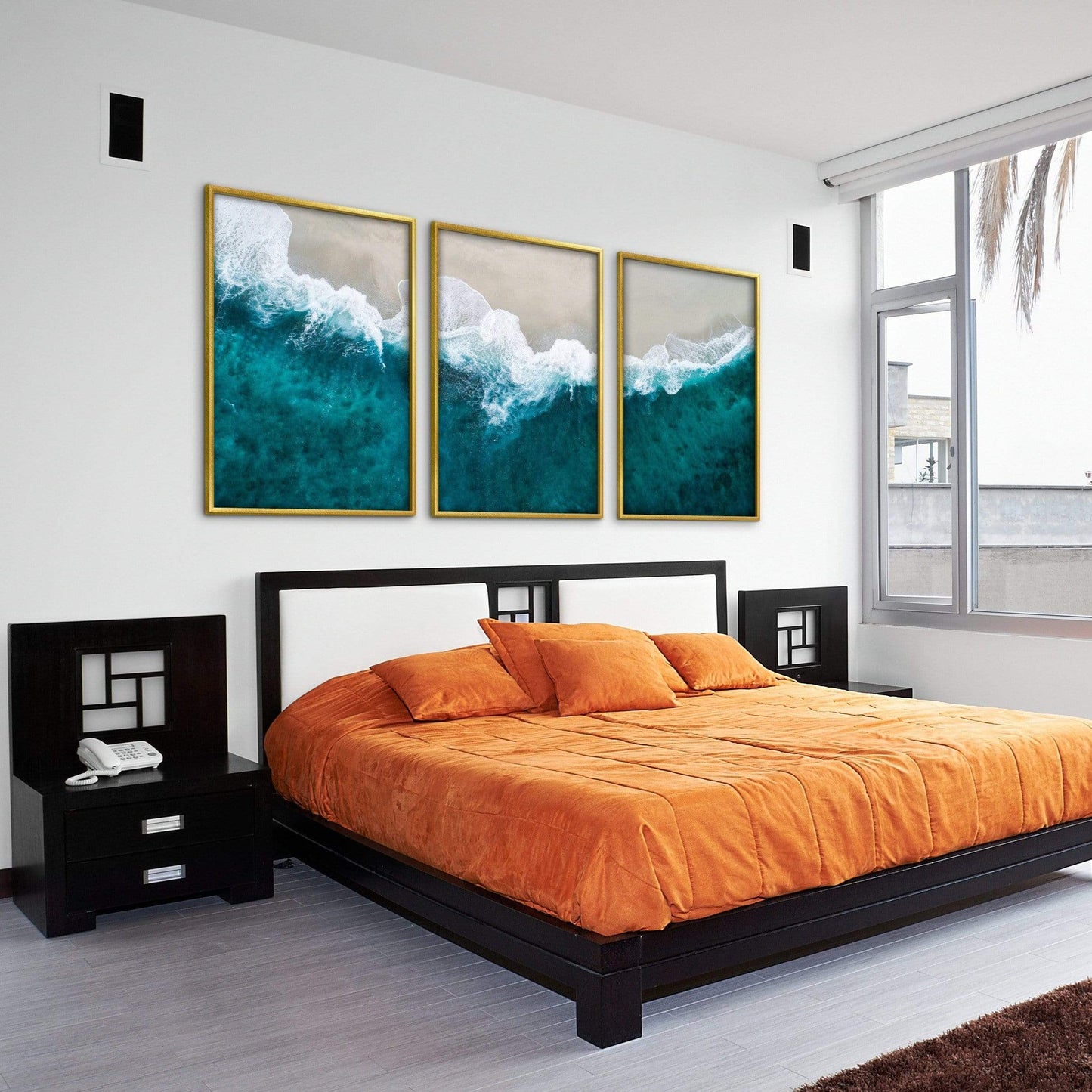 Tranquil Ocean Waves Oil Painting for Serene Beach Home Decor