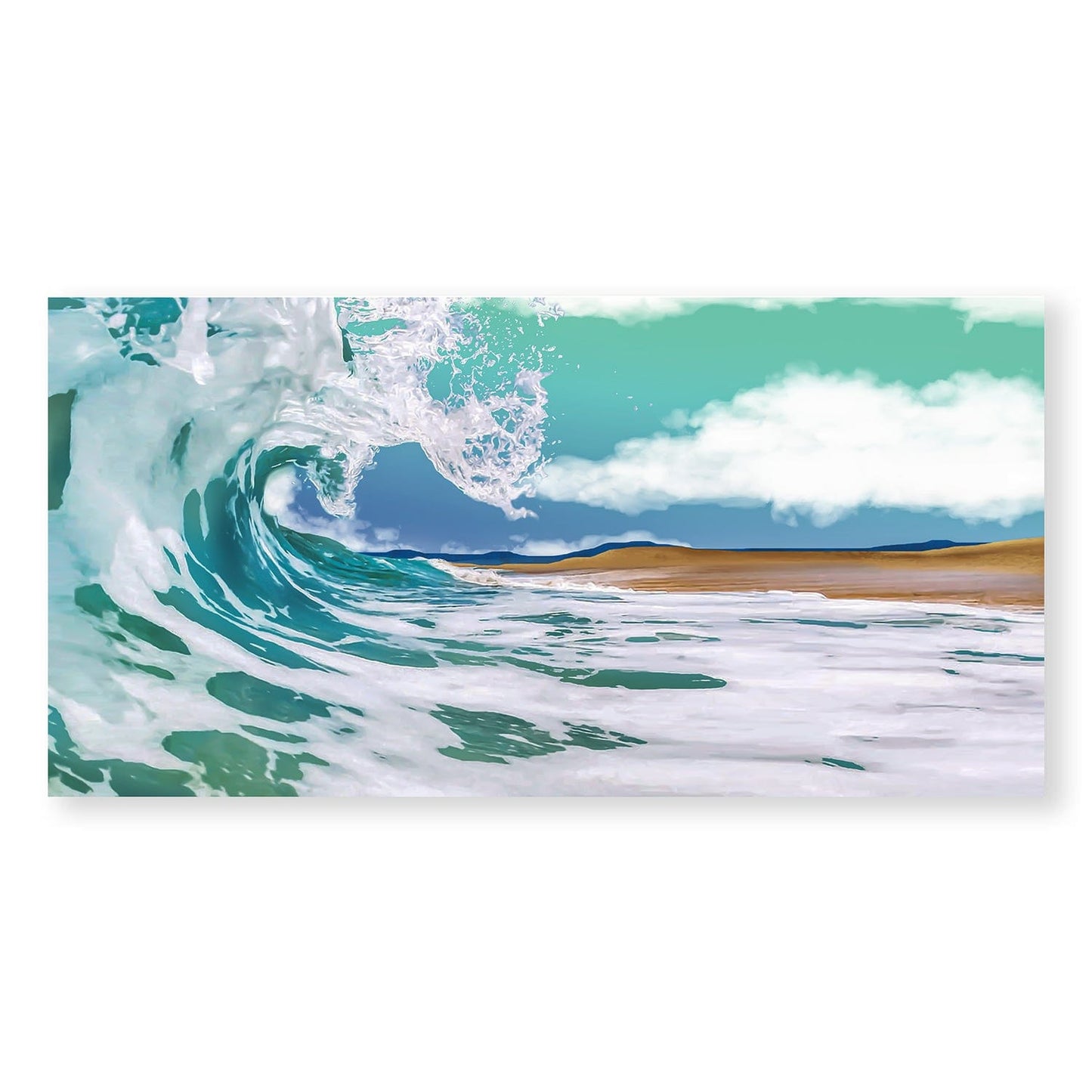 Coastal Serenity: Majestic Wave Oil Painting for Beach-Inspired Decor
