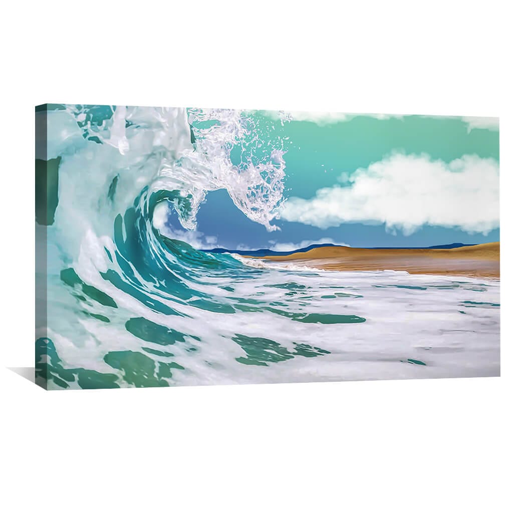 Coastal Serenity: Majestic Wave Oil Painting for Beach-Inspired Decor