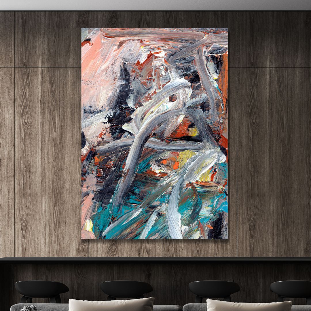 Colorful Abstract Oil Painting for Modern Home Décor and Art Lovers