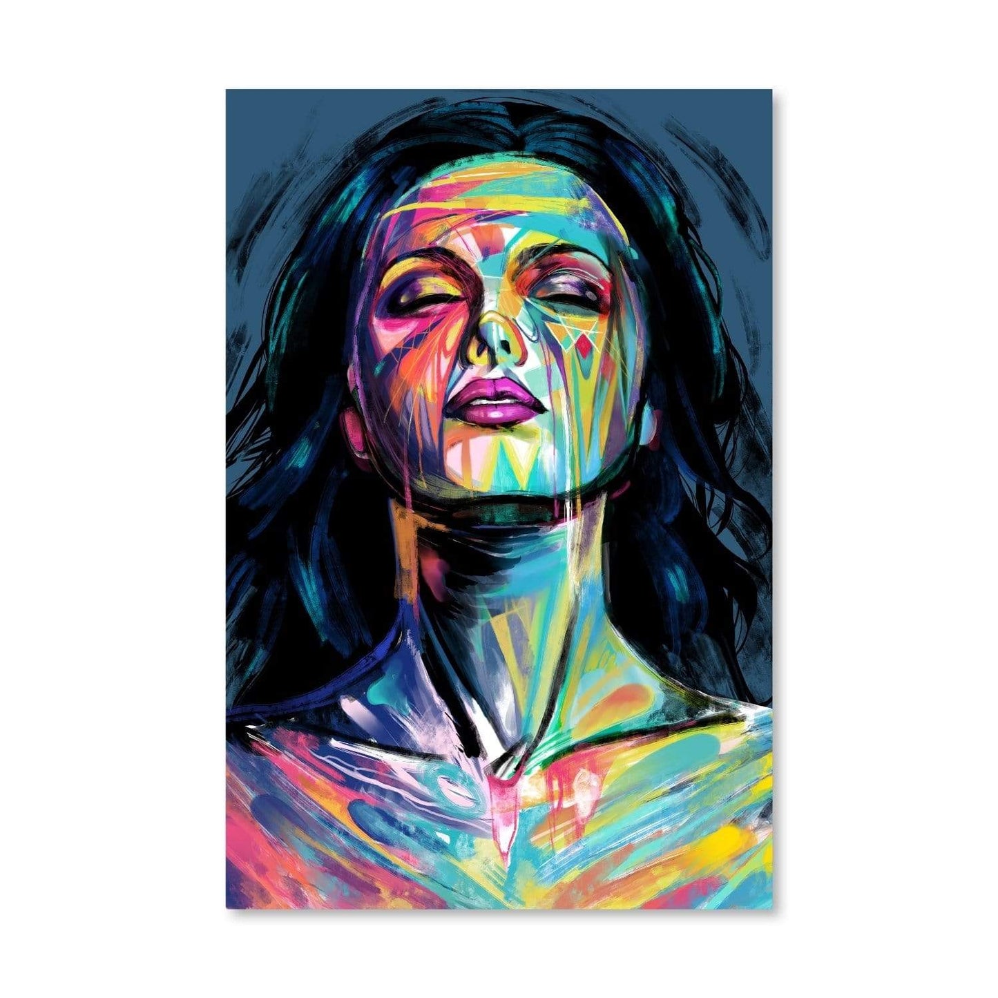 Colorful Abstract Portrait of Beauty in Oil Painting