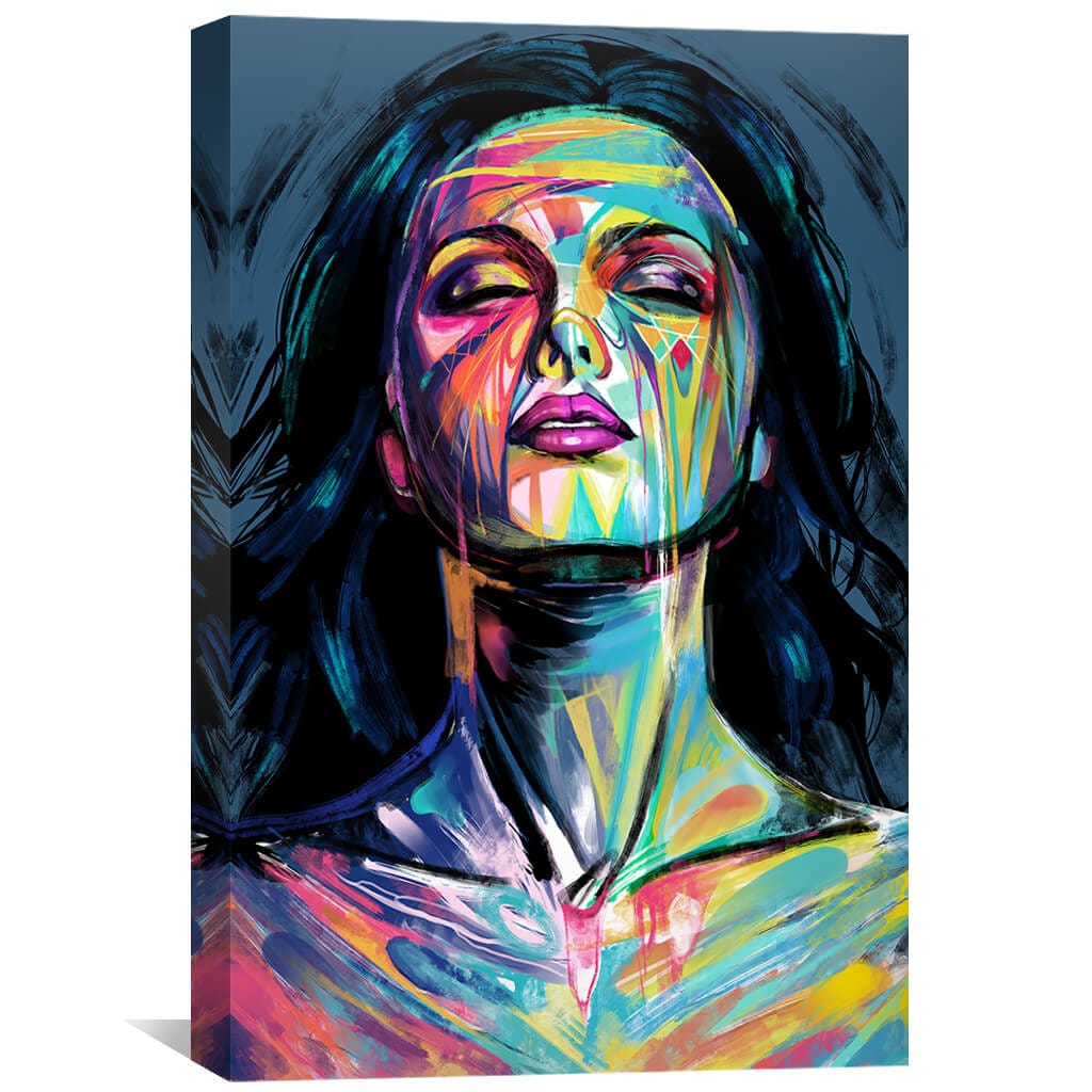 Colorful Abstract Portrait of Beauty in Oil Painting