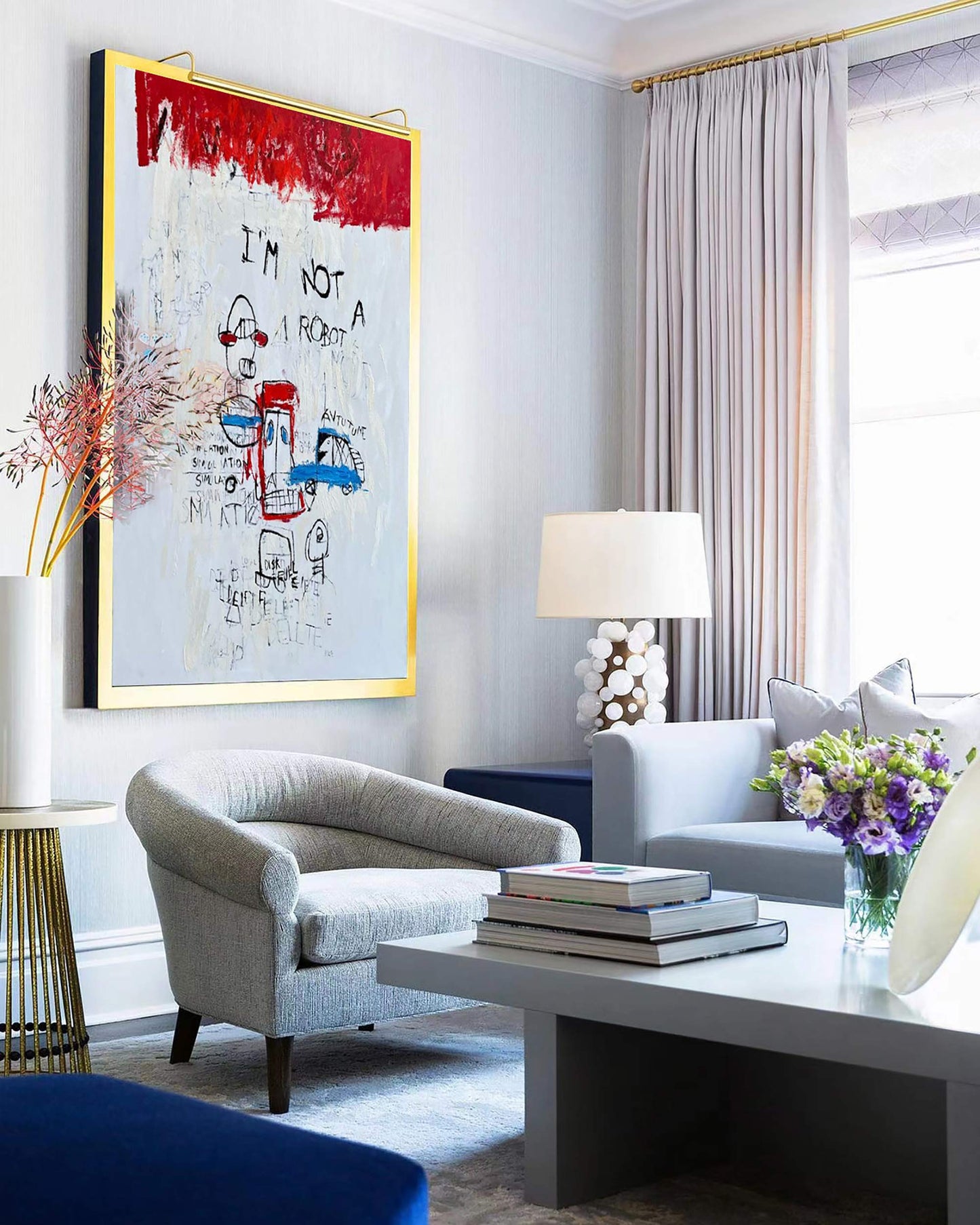Colorful Abstract Robot Graffiti Oil Painting for Unique Home Decor
