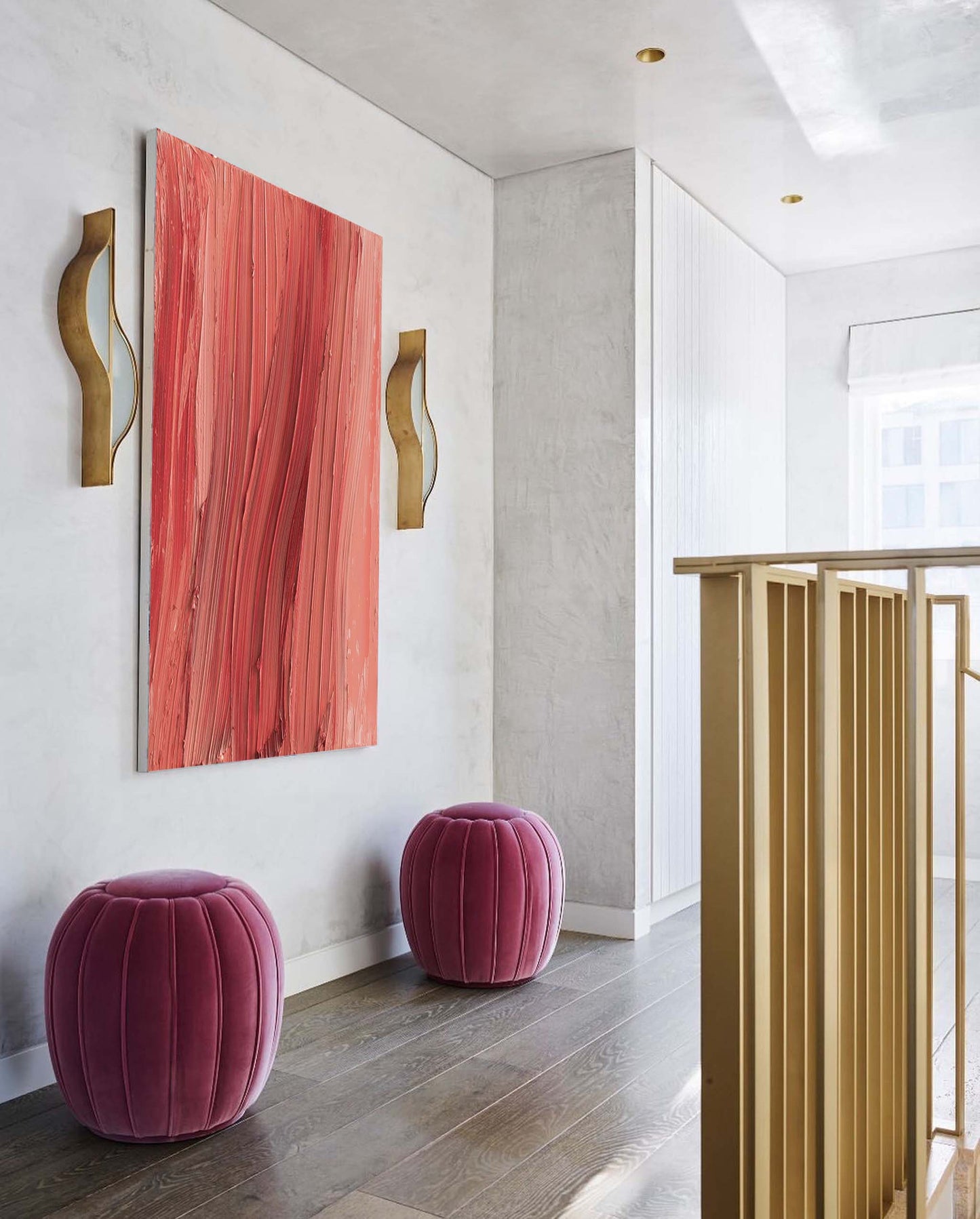 Contemporary Abstract Oil Painting in Warm Earthy Tones for Modern Decor