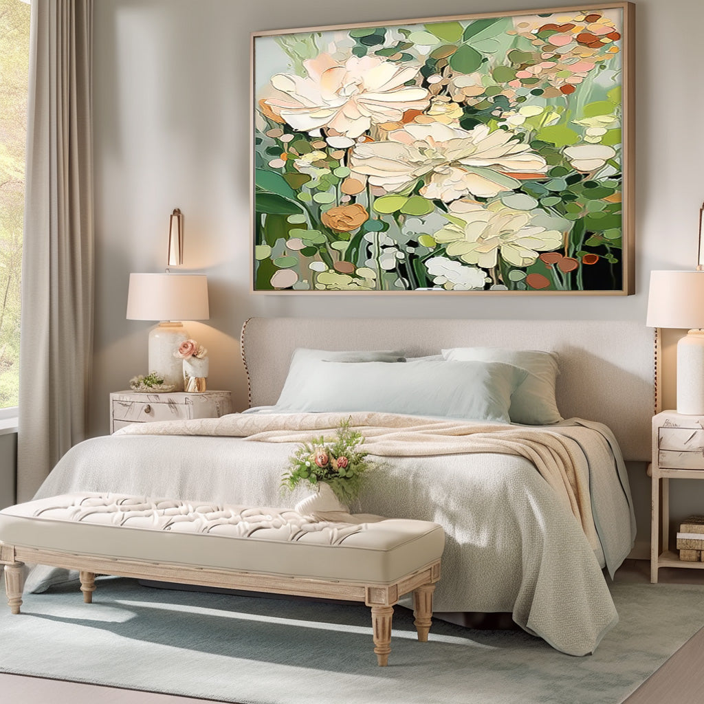 Elegant Floral Oil Painting for Bright and Cheerful Home Decor