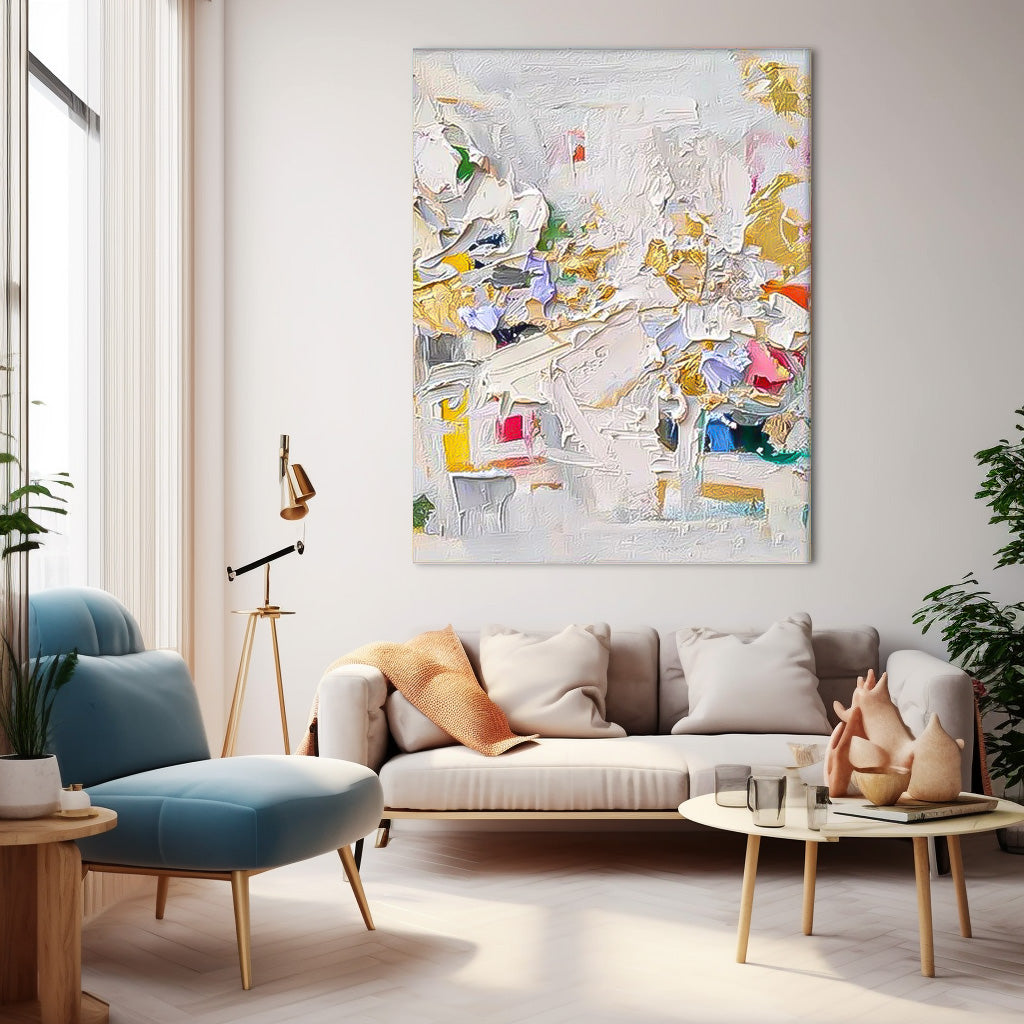 Colorful Abstract Oil Painting for Modern Home Décor and Artistic Inspiration