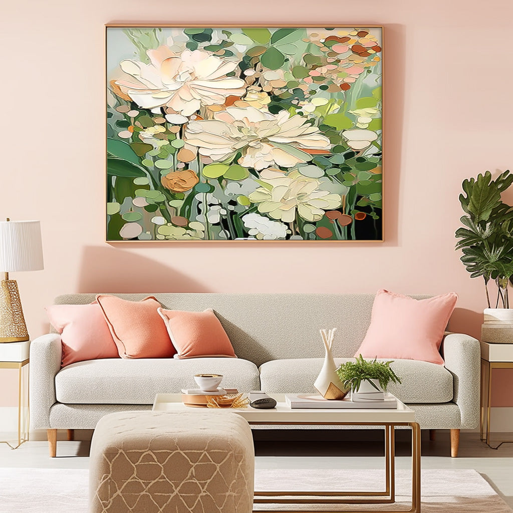 Elegant Floral Oil Painting for Bright and Cheerful Home Decor