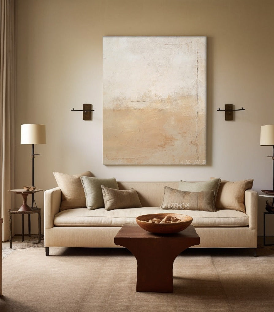 Serene Minimalist Oil Painting for Modern Home Decor and Tranquil Spaces