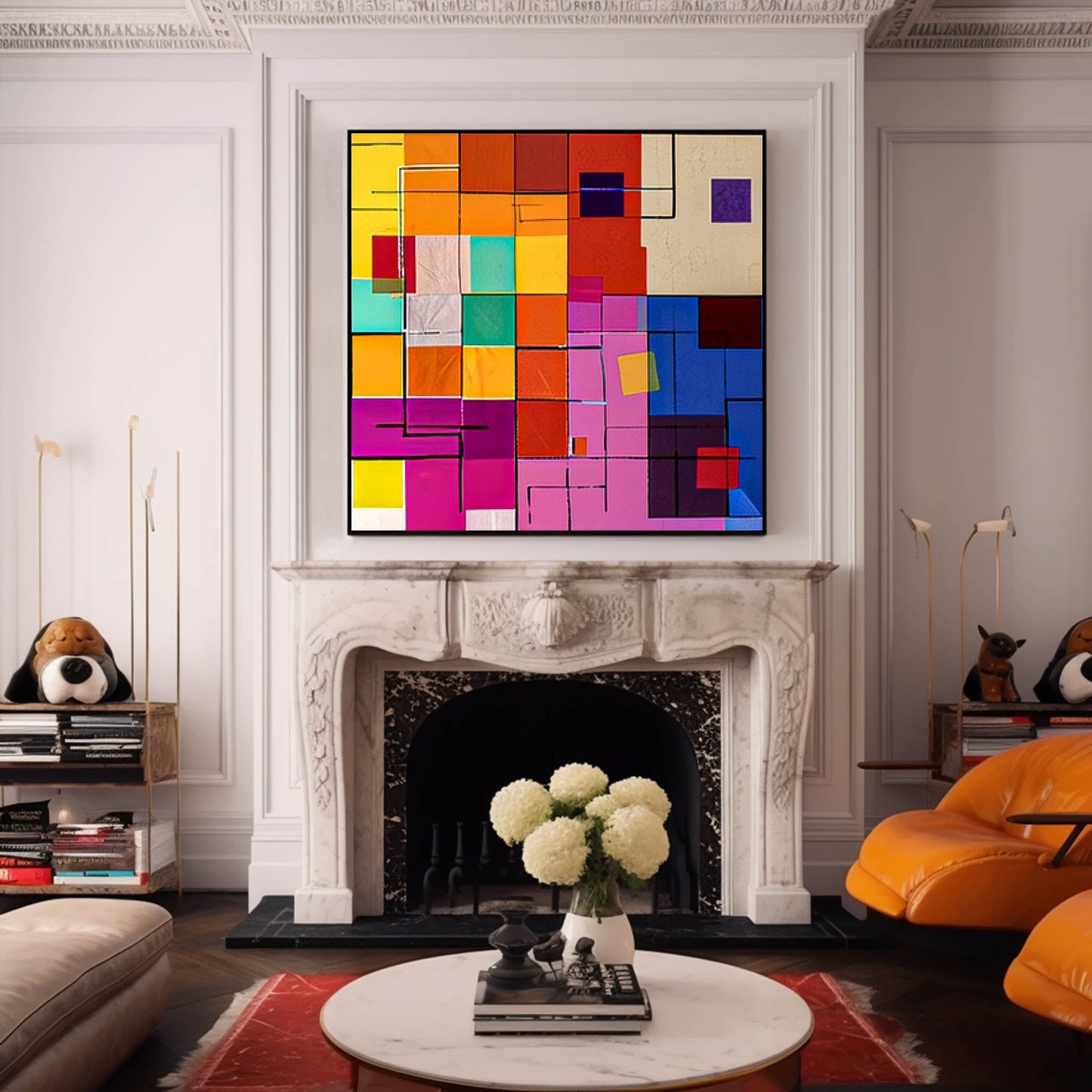 Vibrant Abstract Geometric Canvas Art for Modern Home Decor and Unique Wall Aesthetic