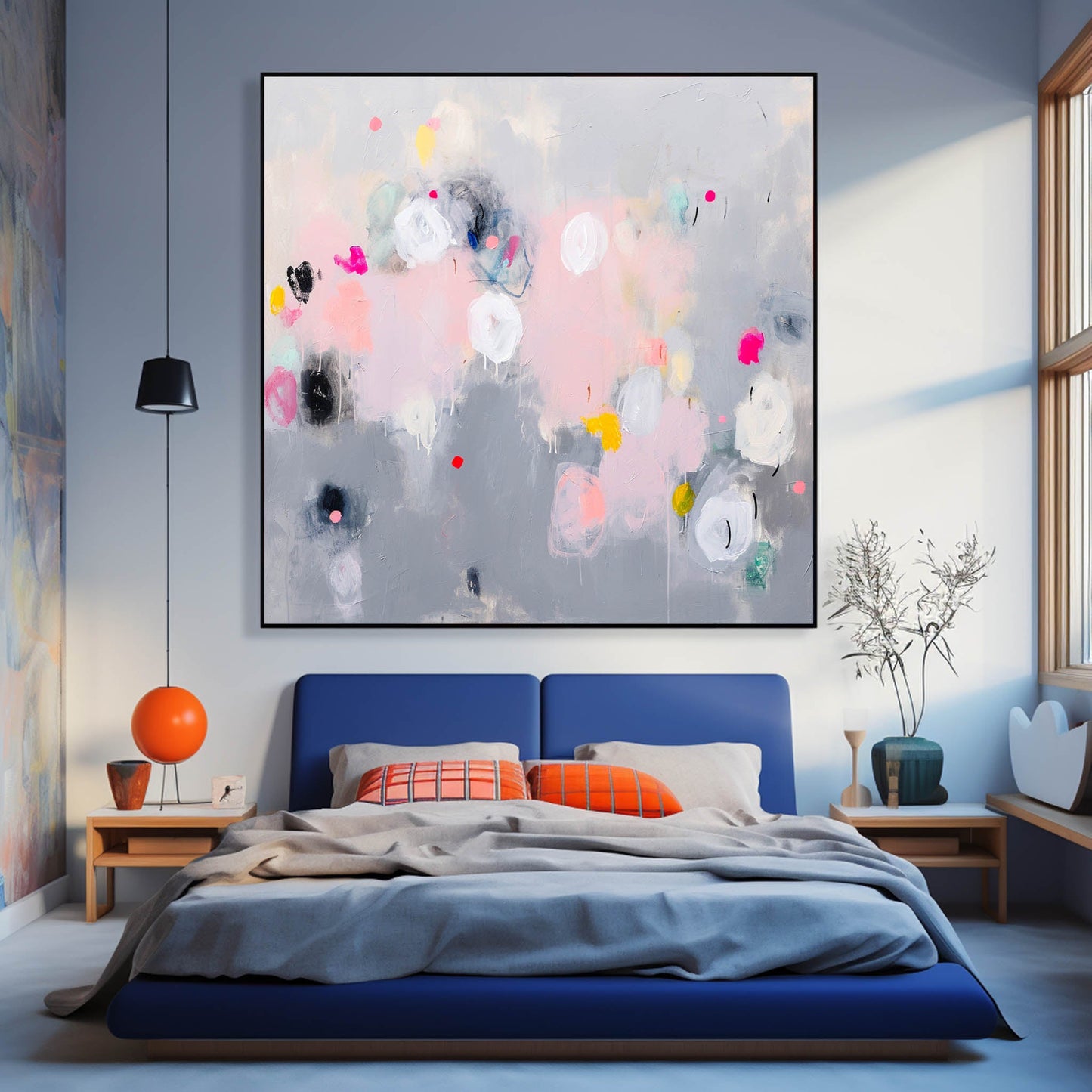 Colorful Abstract Oil Painting for Modern Home Decor